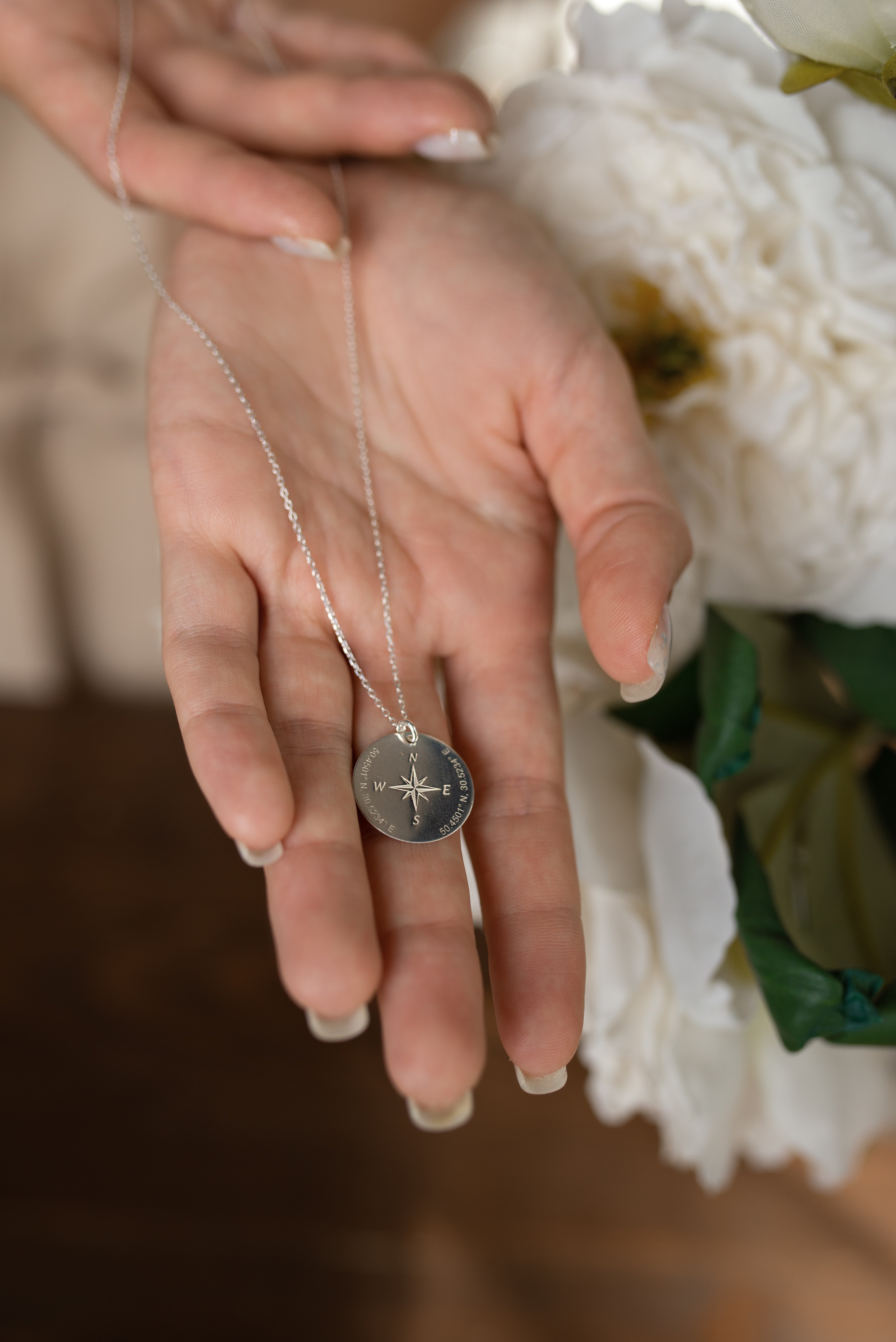 Compass Necklace *Personalization option* - Jewelry