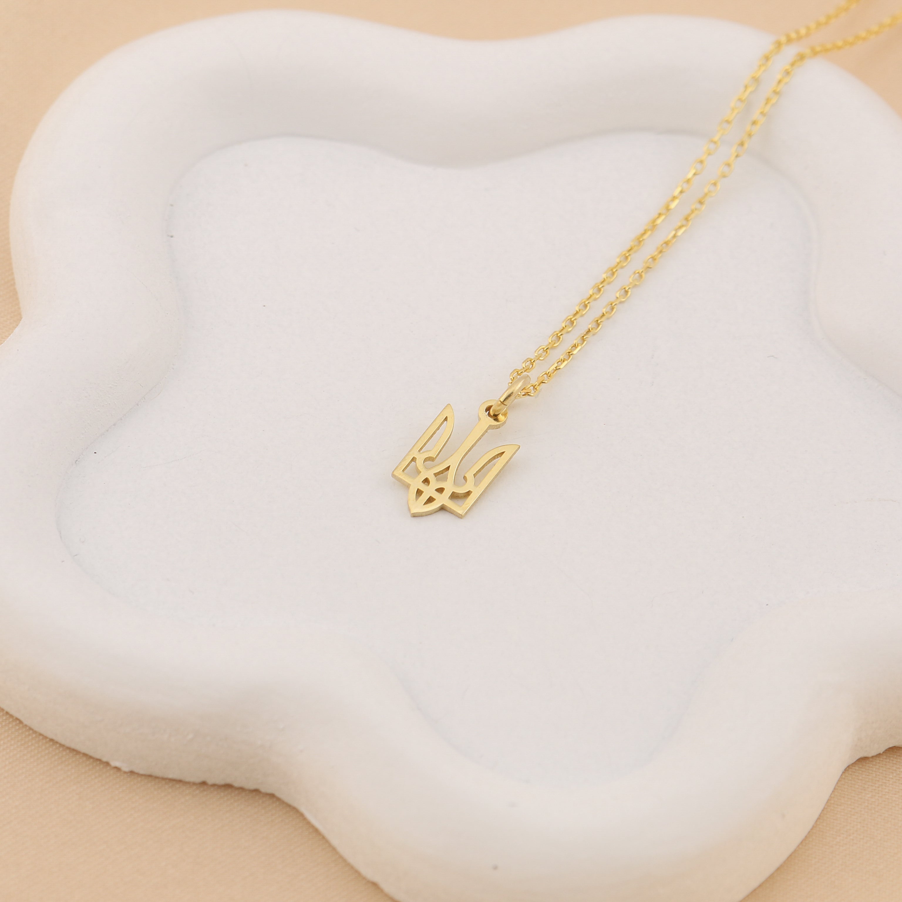 Ukraine Trident Necklace (Small) - Sterling Silver