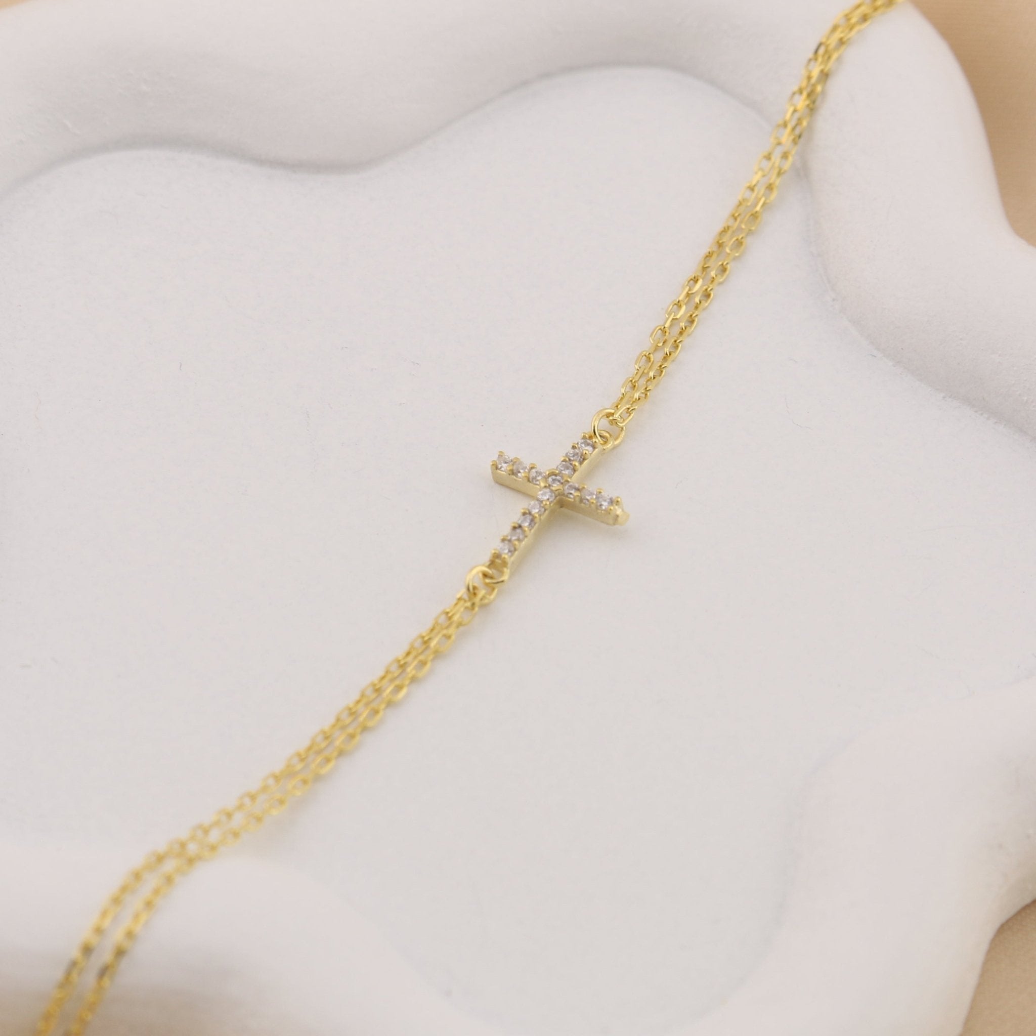 Cross Double Strand Bracelet - Sterling Silver - Taras Lesya