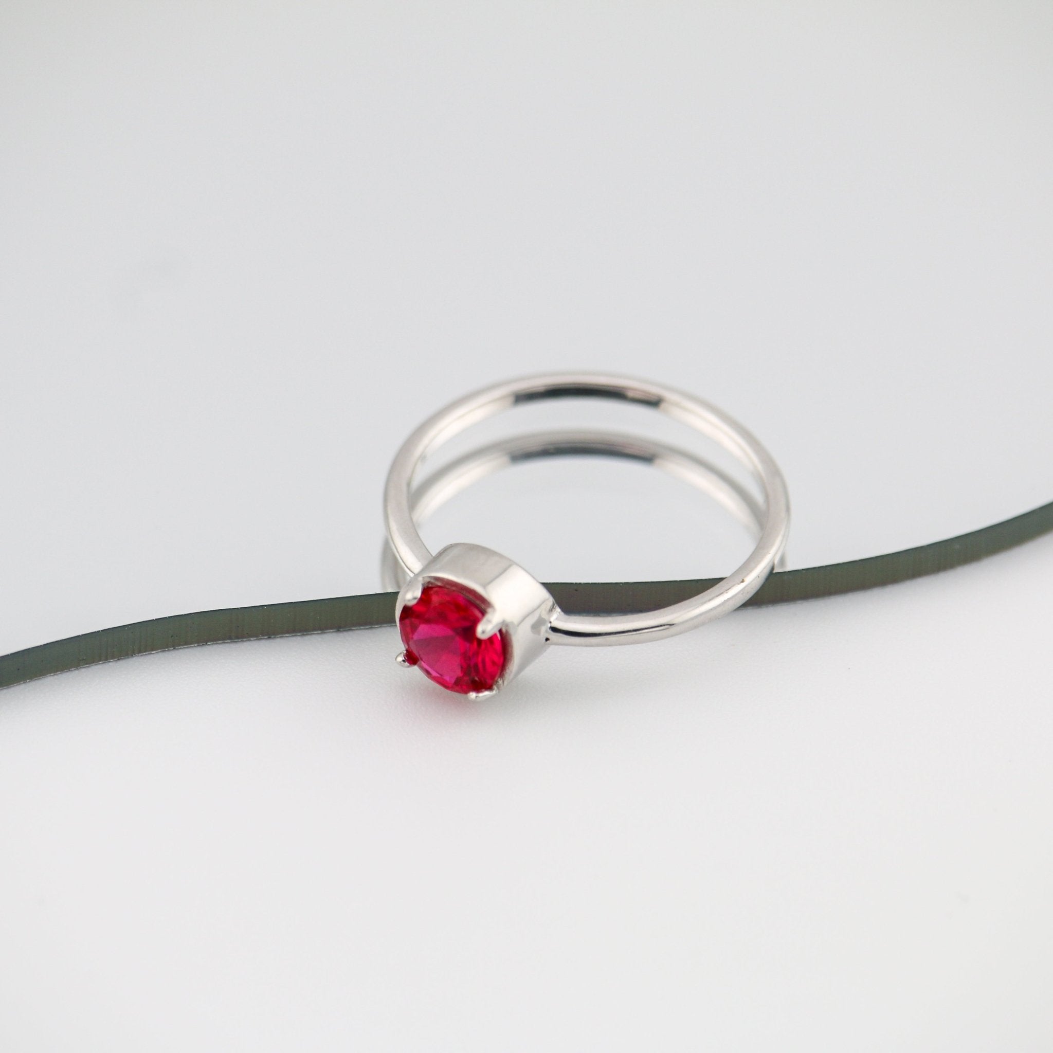 Kalyna Ruby Ring - Sterling Silver - Taras Lesya