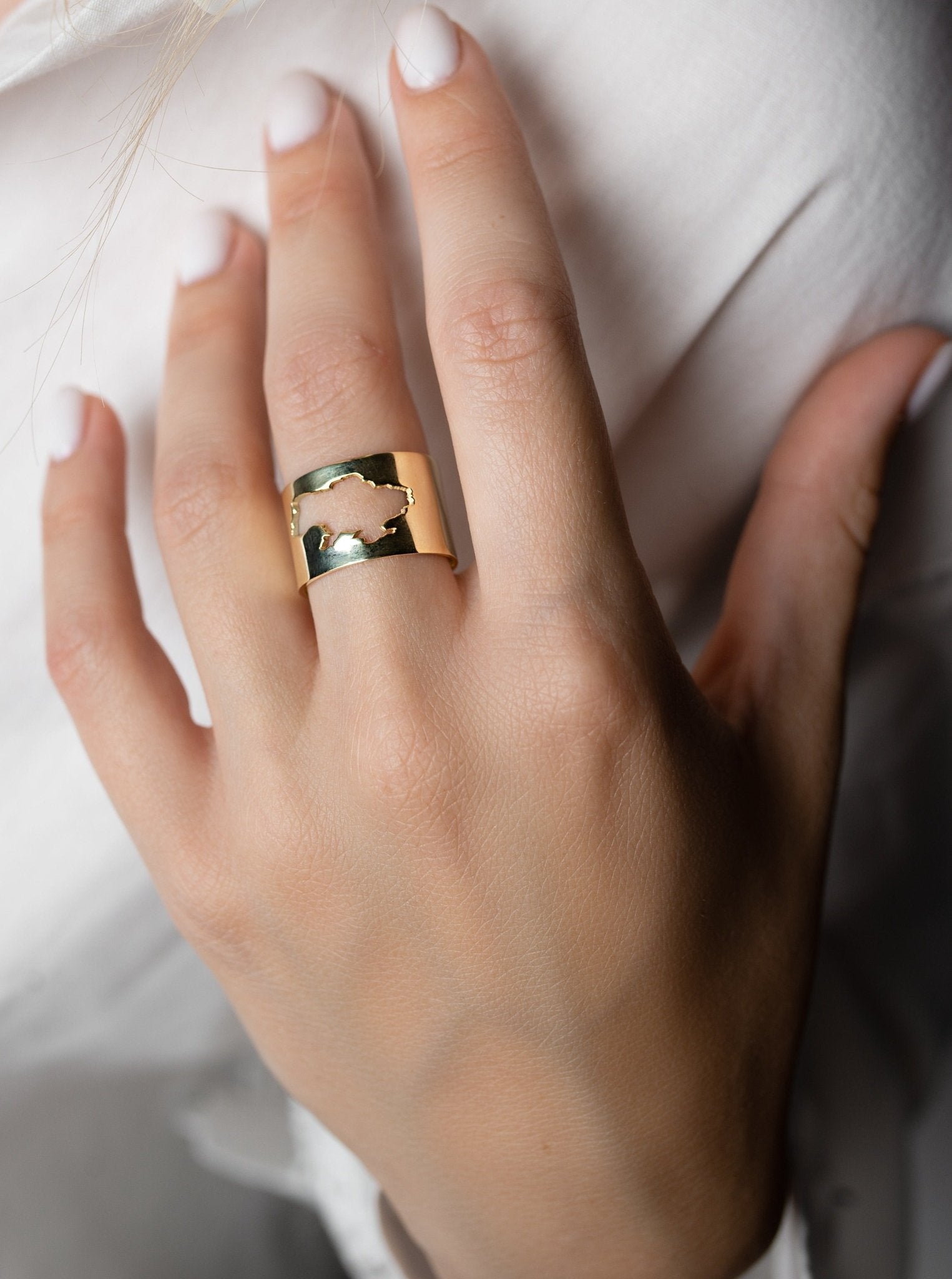 Map of Ukraine Cocktail Ring - 14K Gold - Taras Lesya