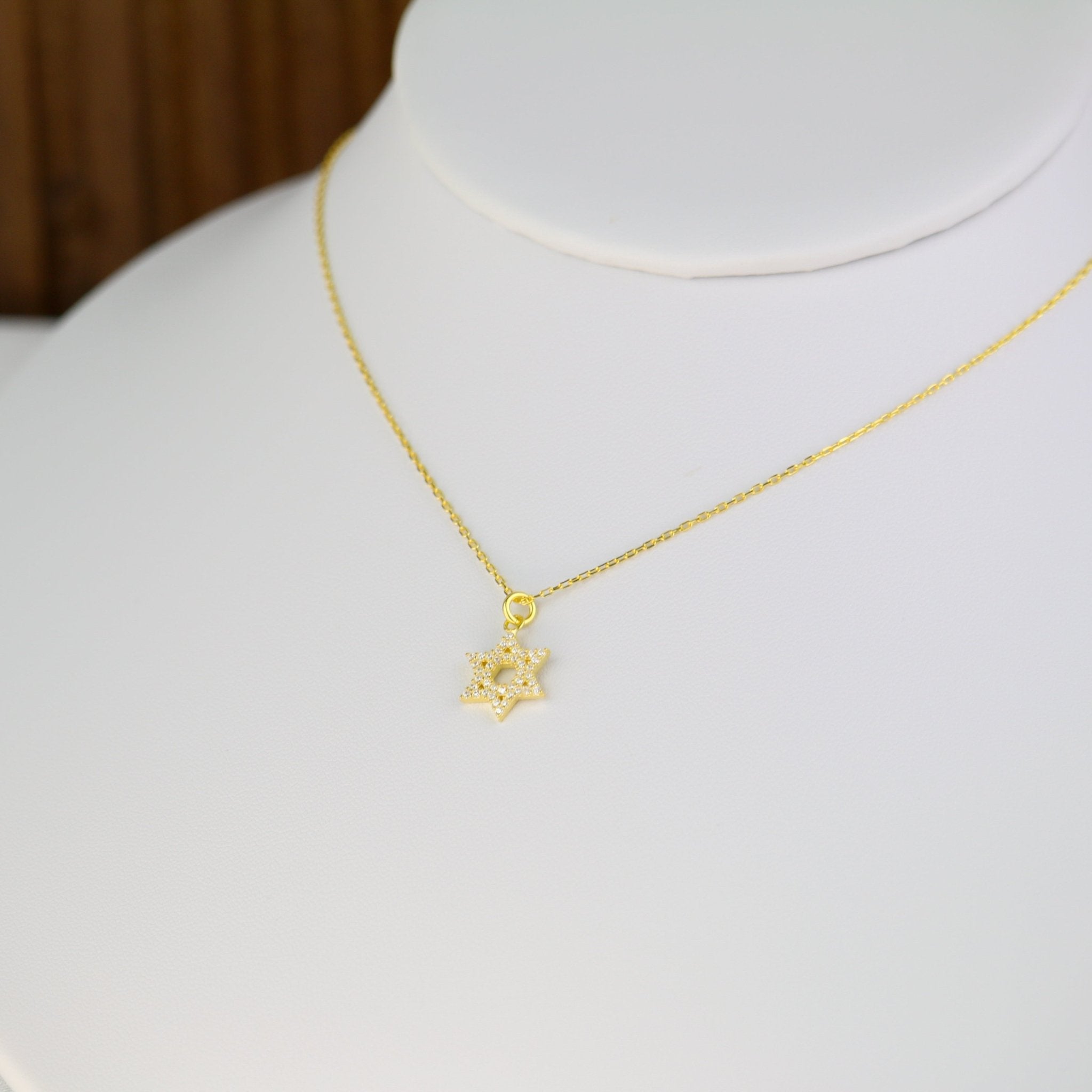 Rhinestone Star of David Necklace - Sterling Silver - Taras Lesya