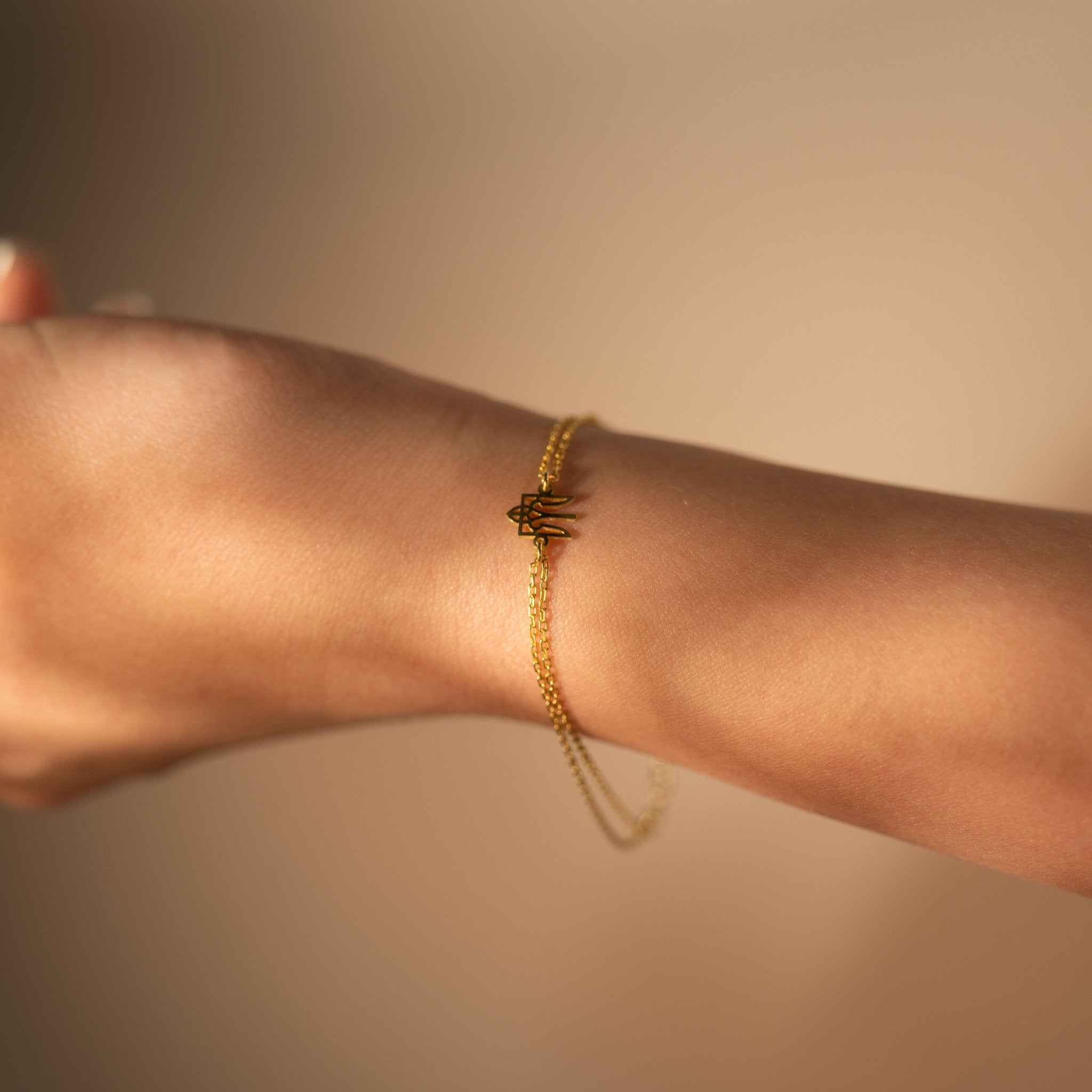 Trident Double Strand Bracelet - 14K Gold - Taras Lesya
