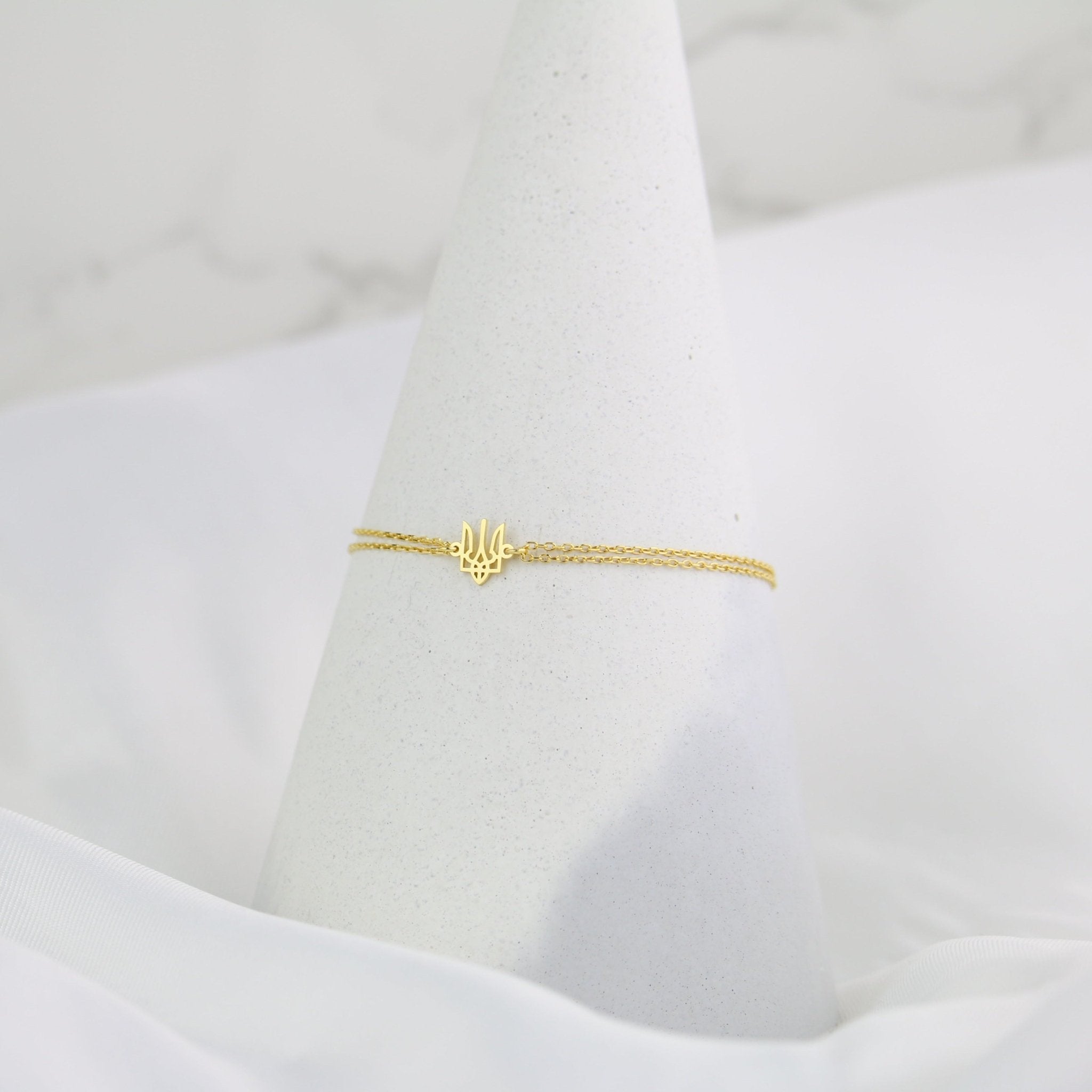 Trident Double Strand Bracelet - 14K Gold - Taras Lesya