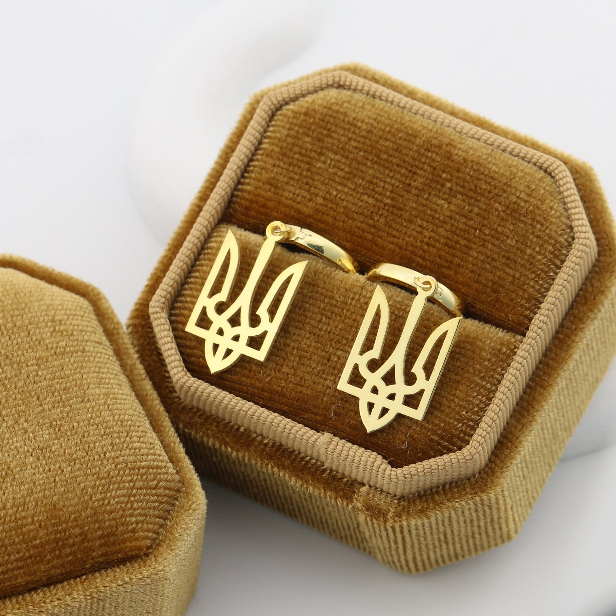 Trident Drop Earring - 14K Gold - Taras Lesya