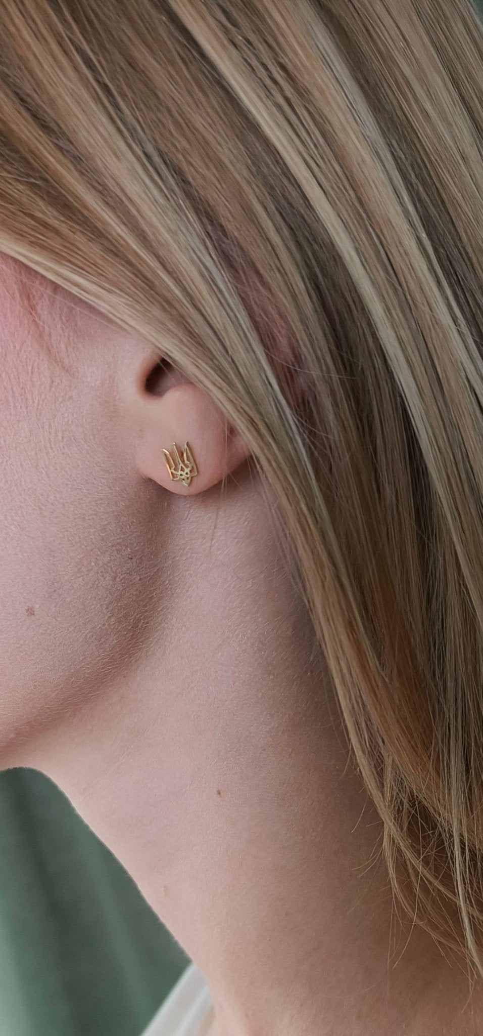 Trident Stud Earring - 14K Gold - Taras Lesya