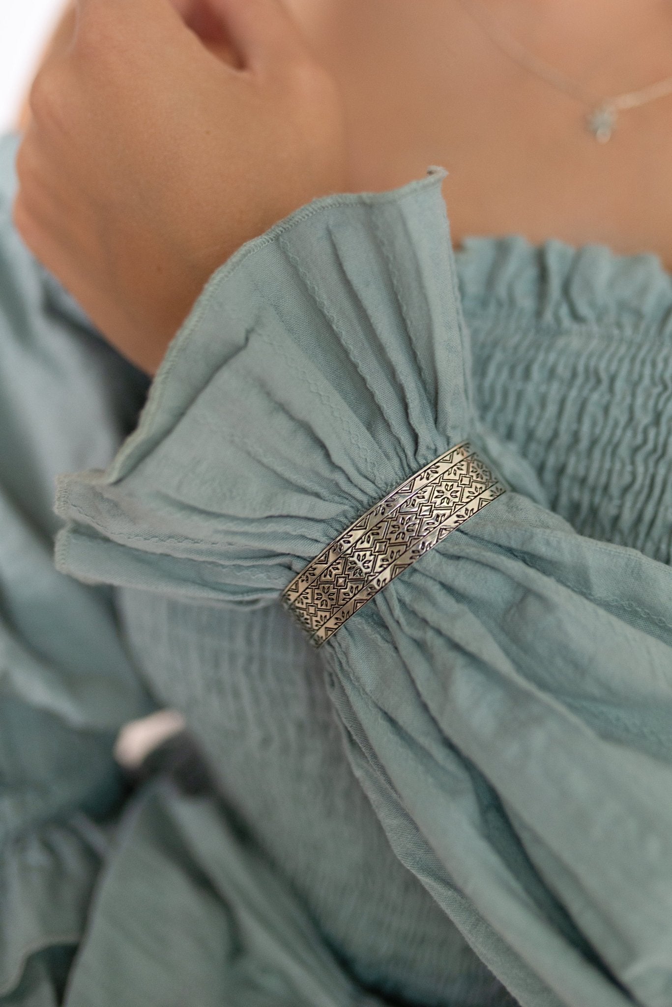 Vyshyvanka Cuff Bracelet - Sterling Silver - Taras Lesya