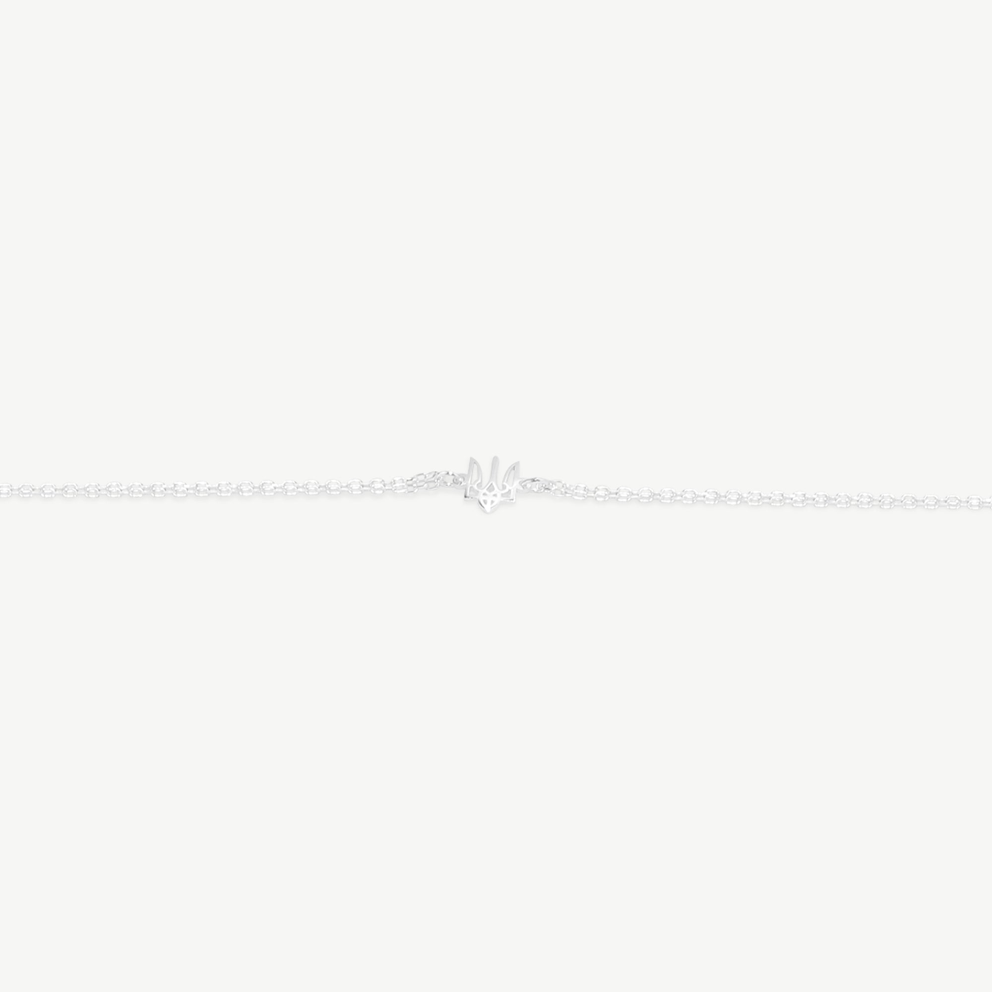 Silver Tiny Ukraine Trident Double Strand Bracelet