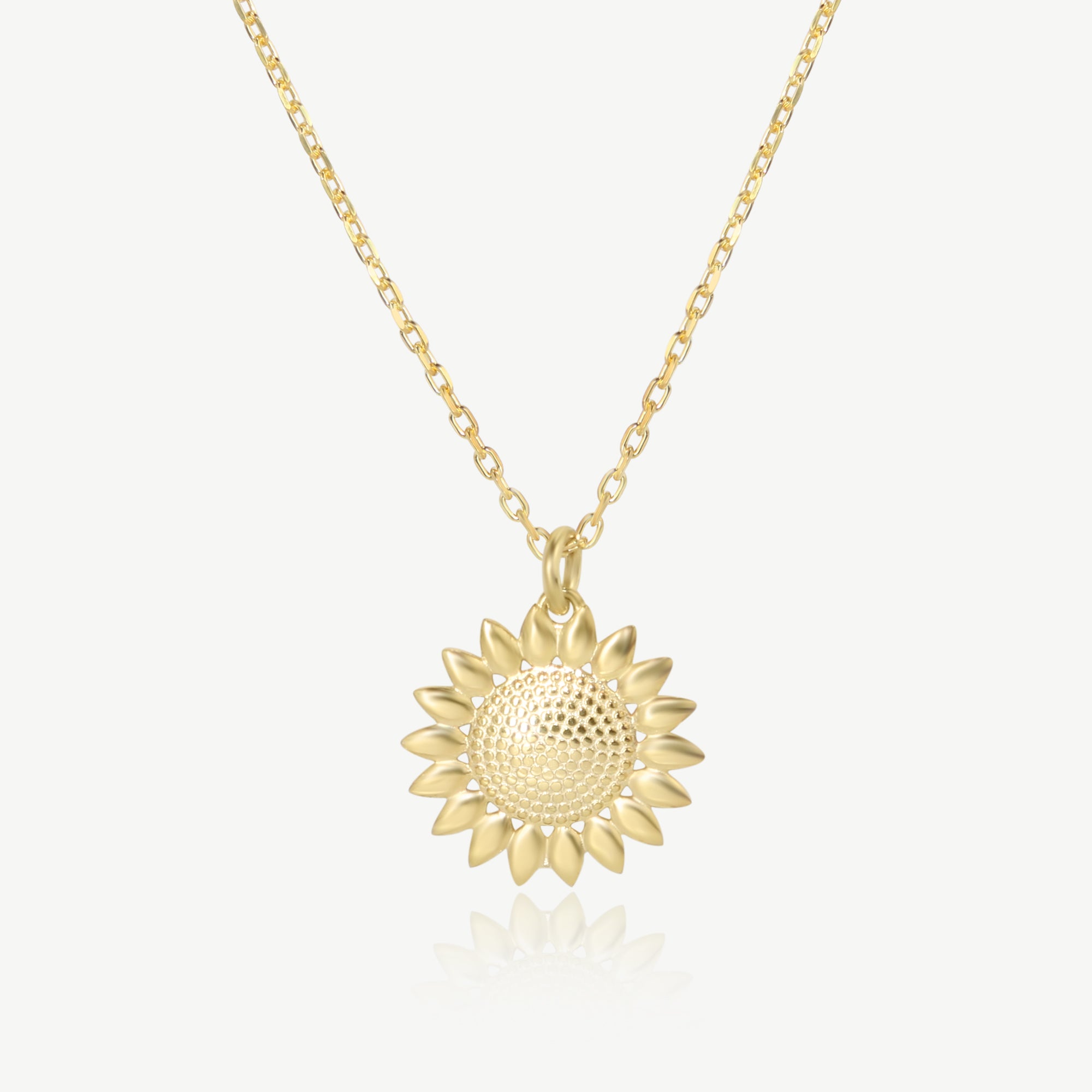 14K Yellow Gold Sunflower Necklace