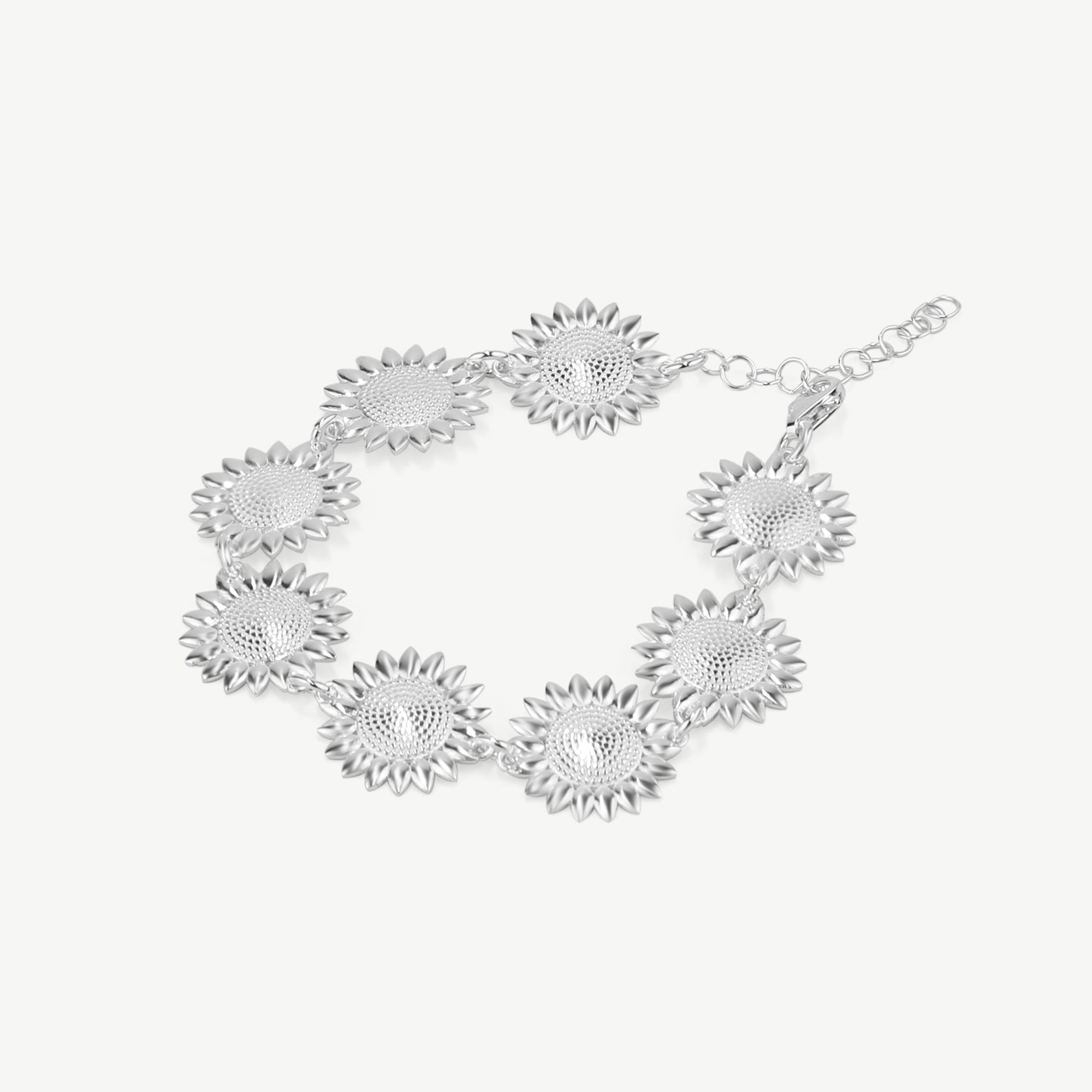 Silver Sunflower Bracelet