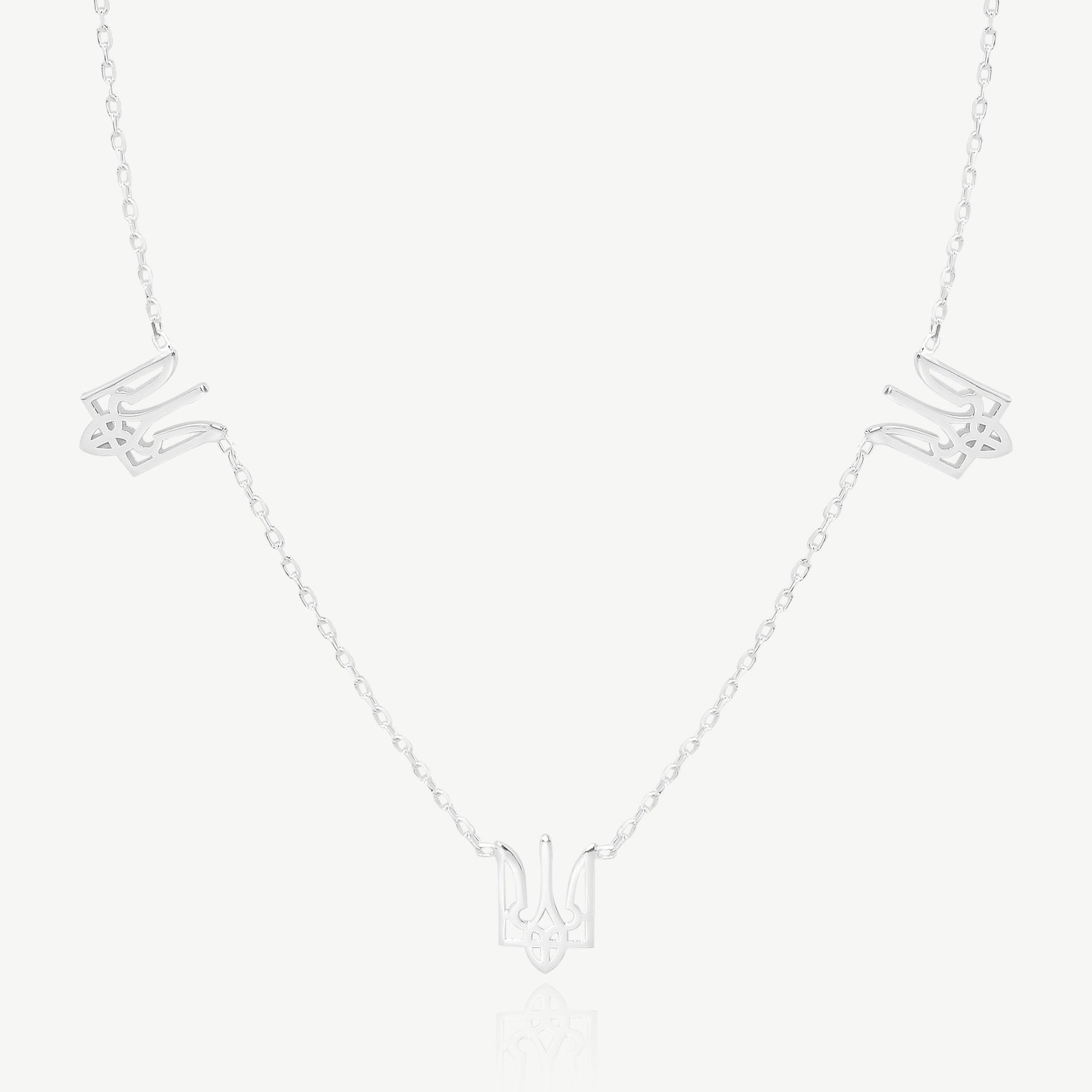 Gold-Plated Silver Tiny Triple Trident Choker Necklace