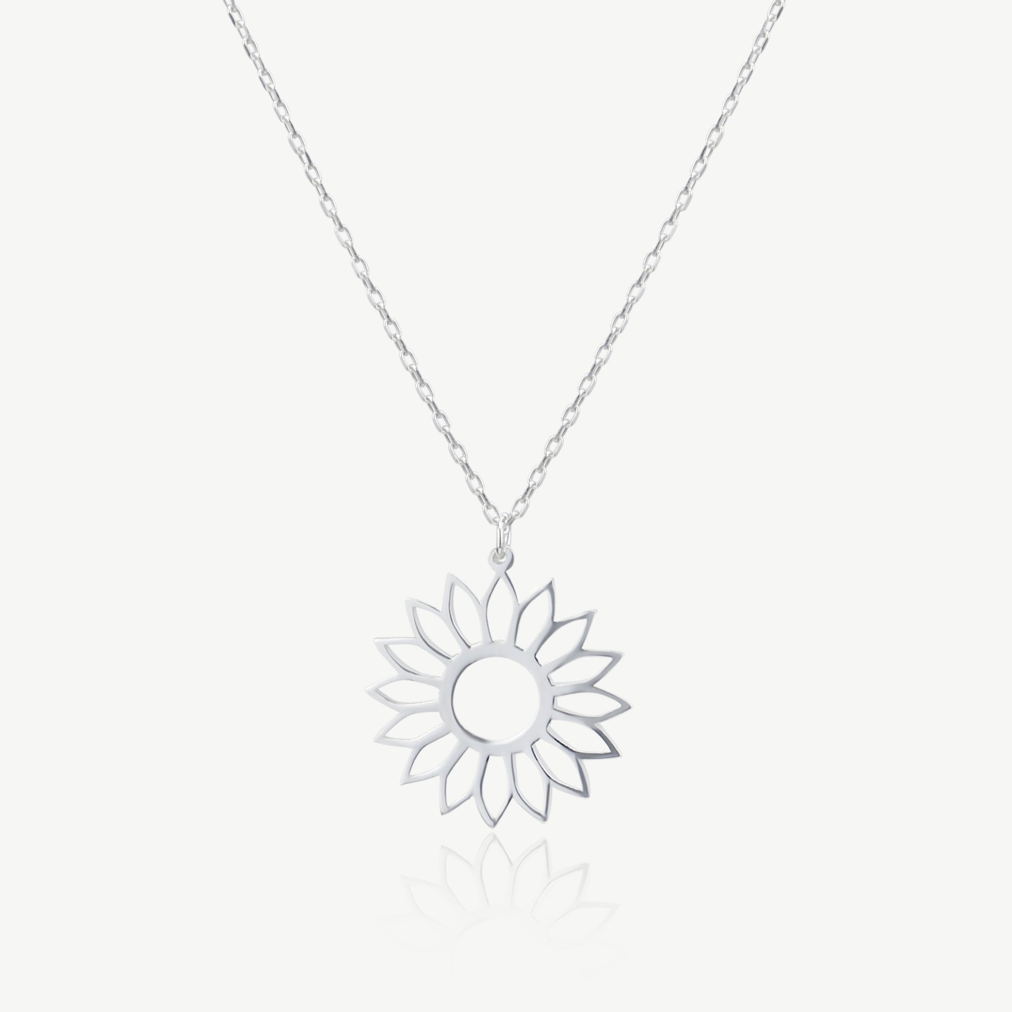Silver Minimalist Sunflower Necklace