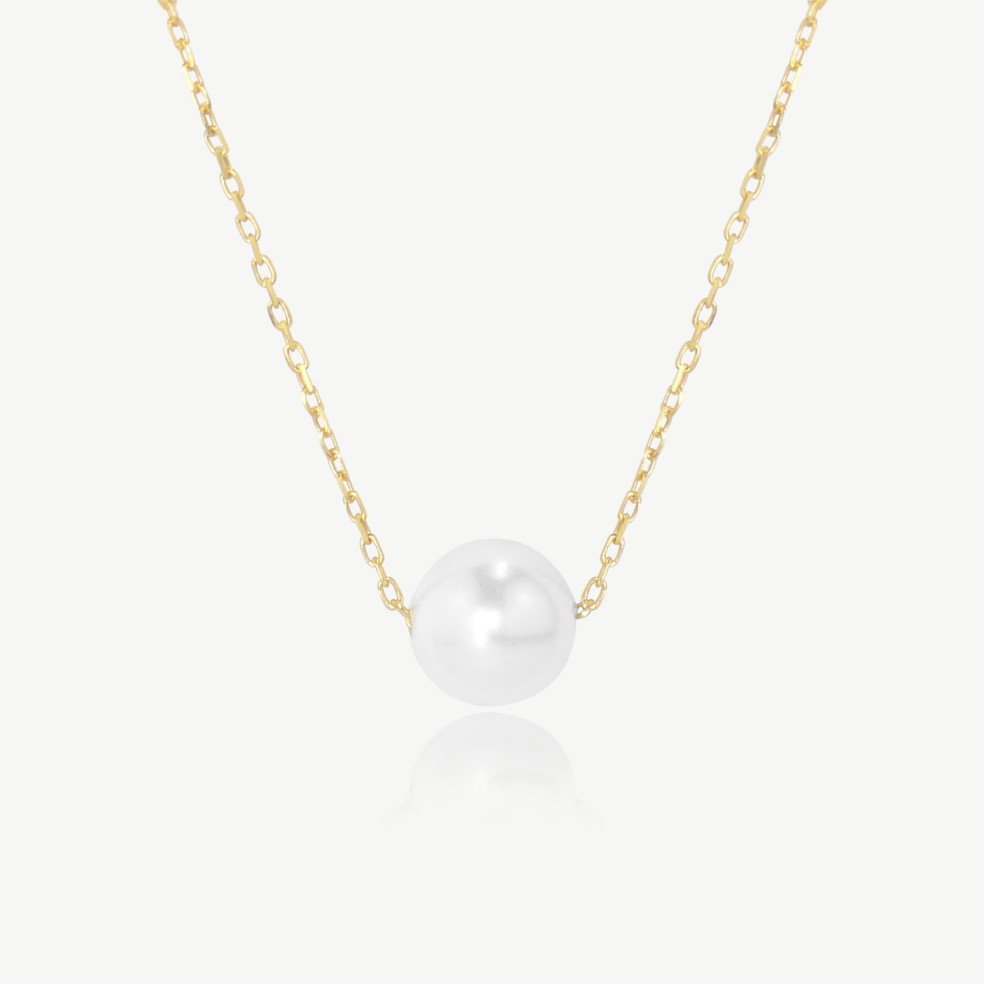 14K Yellow Gold Pearl Drop Necklace