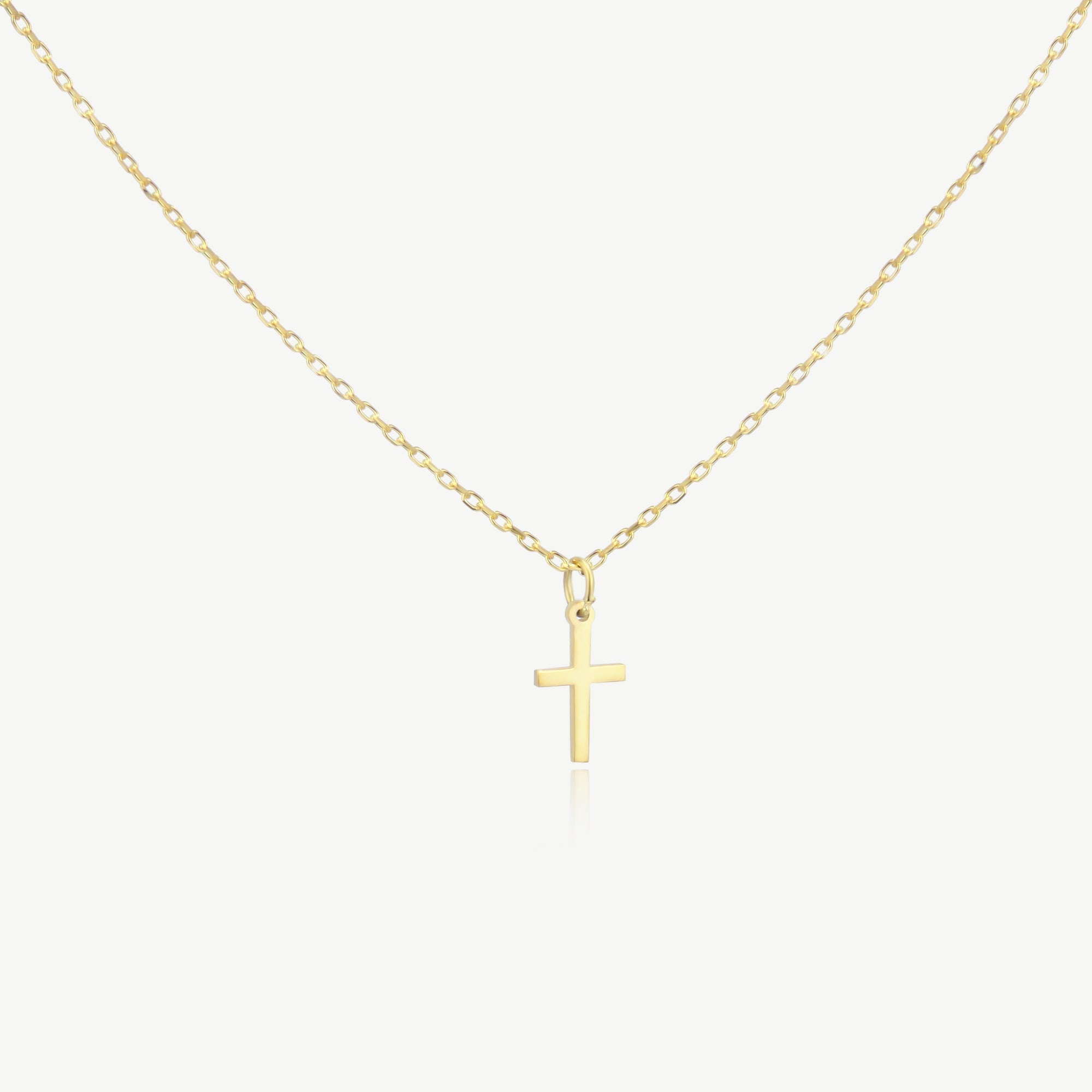 Gold-Plated Silver Cross Necklace