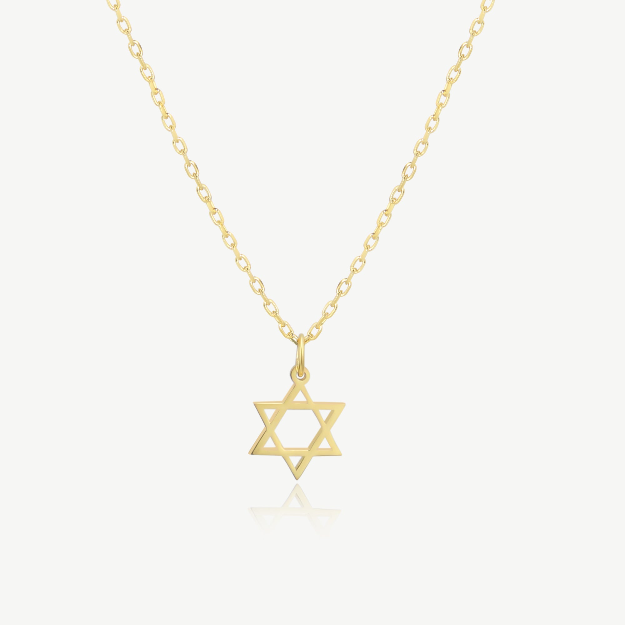 14K Yellow Gold Star of David necklace