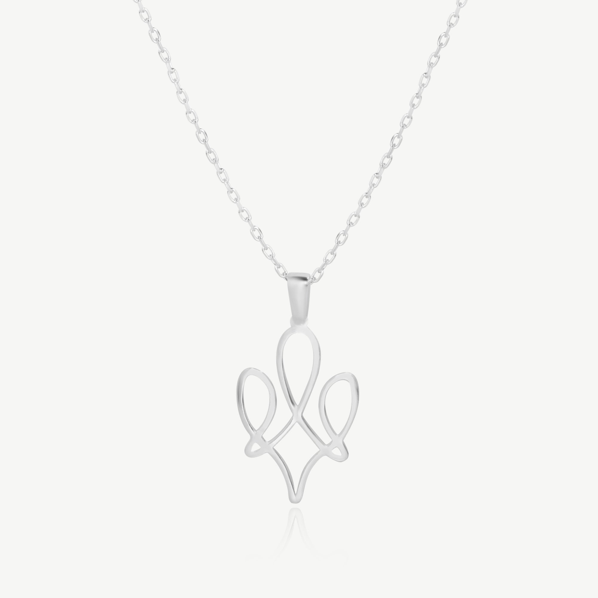 Silver Modern Ukraine Trident Necklace