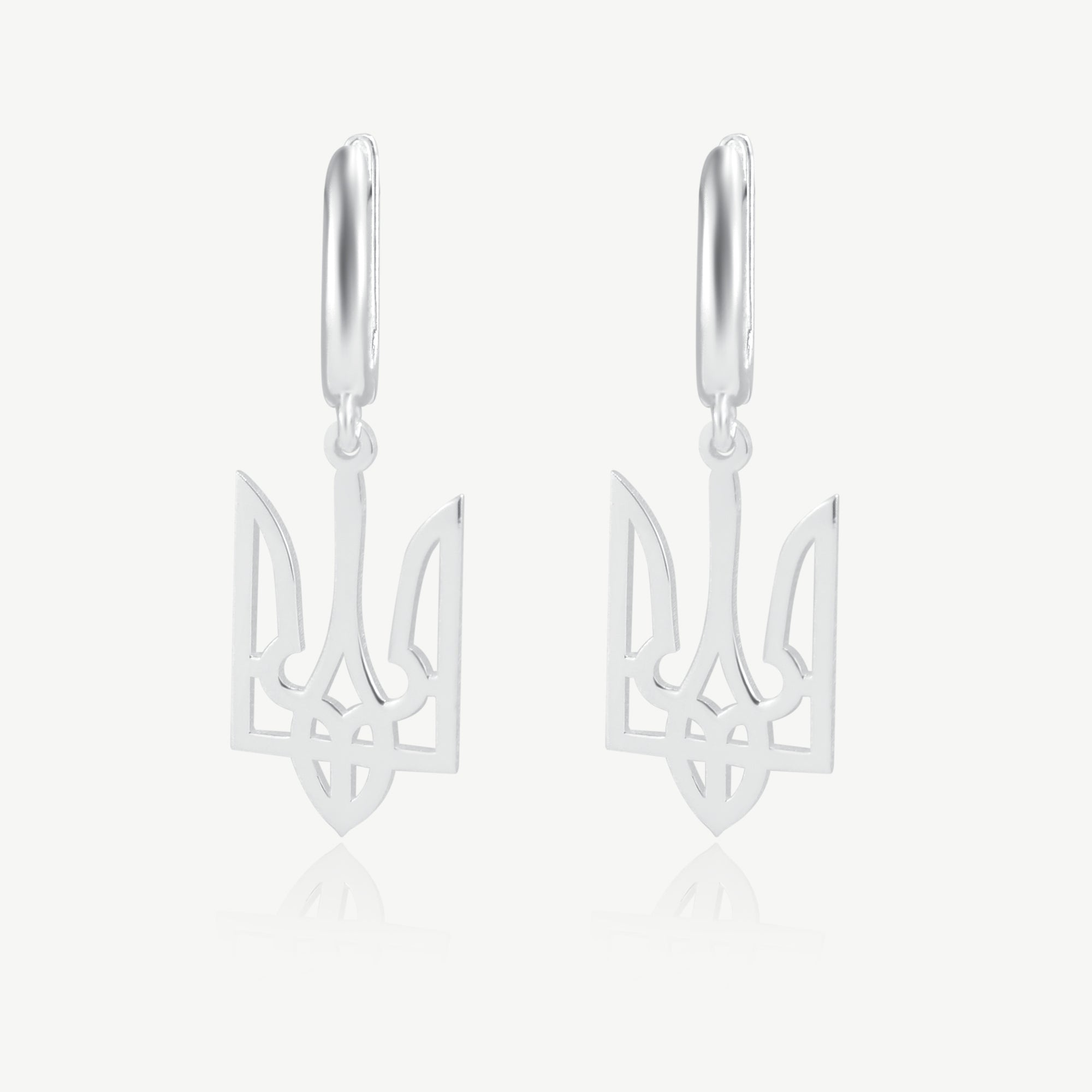 Gold-Plated Silver Trident Drop Earring