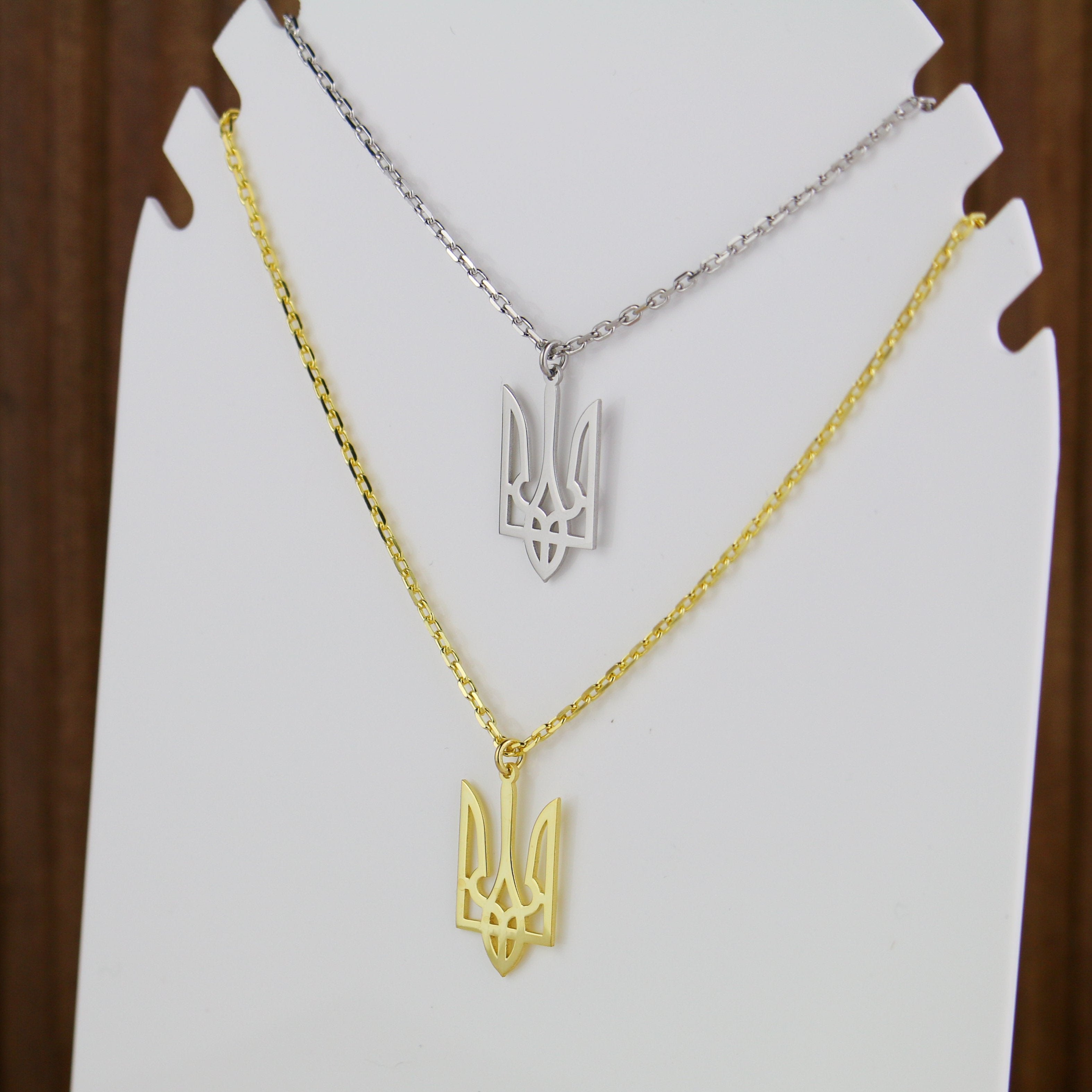 Ukraine Trident Necklace on Thick Chain for Men