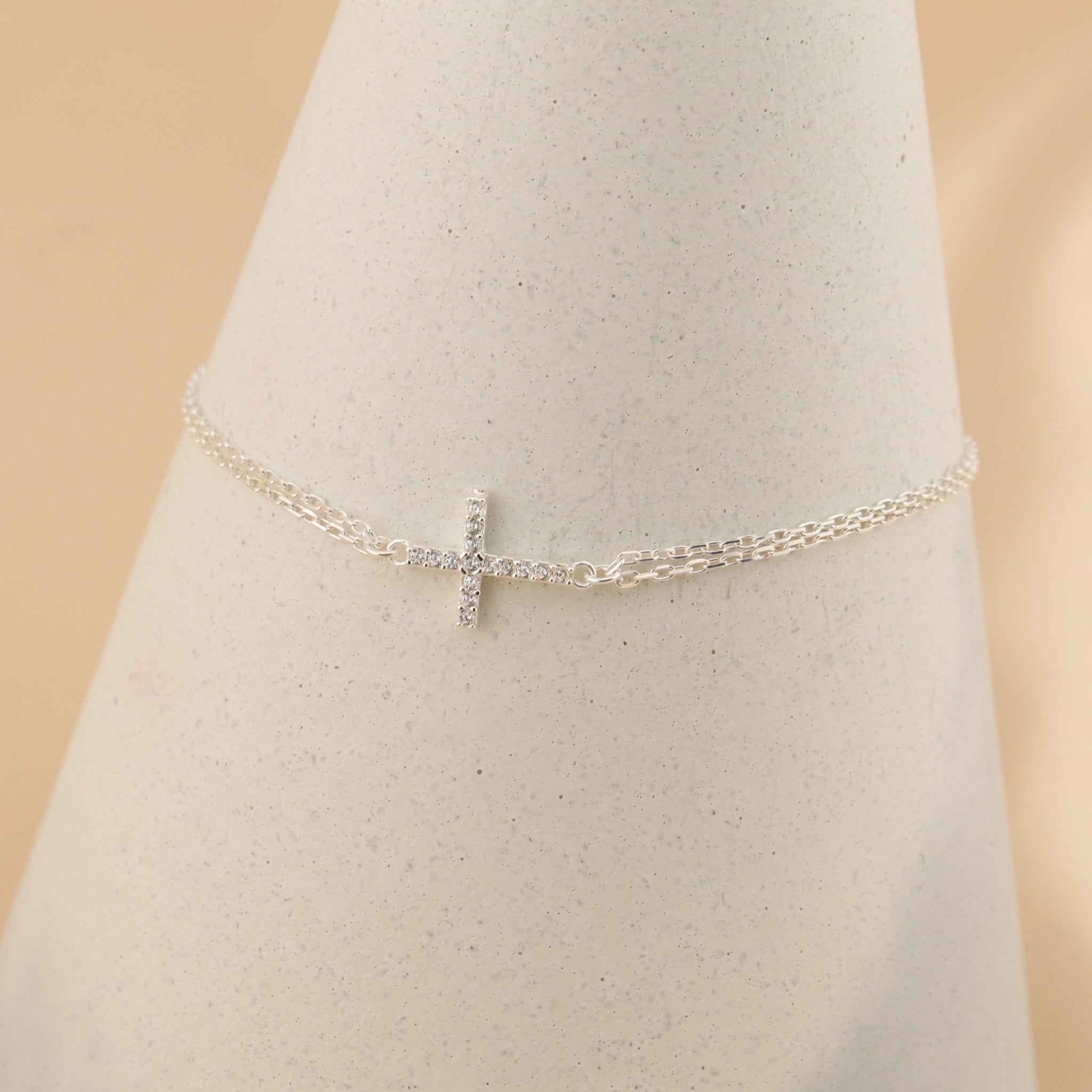 Cross Double Strand Bracelet - Sterling Silver - Taras Lesya