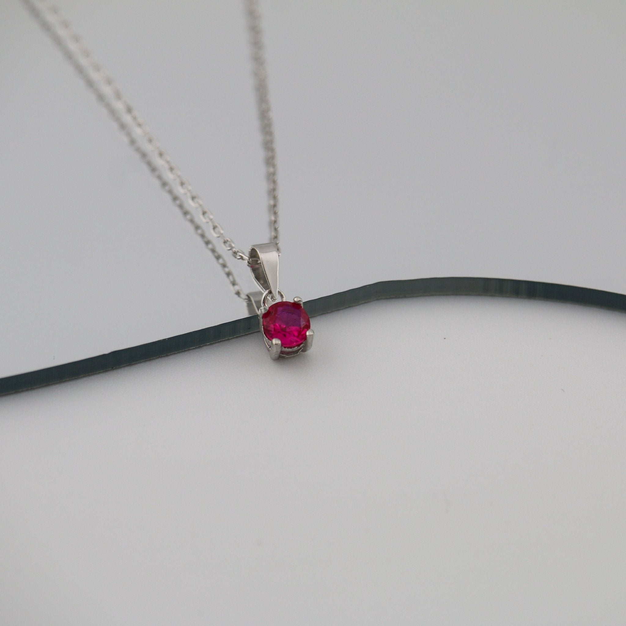 Kalyna Ruby Necklace - Sterling Silver - Taras Lesya