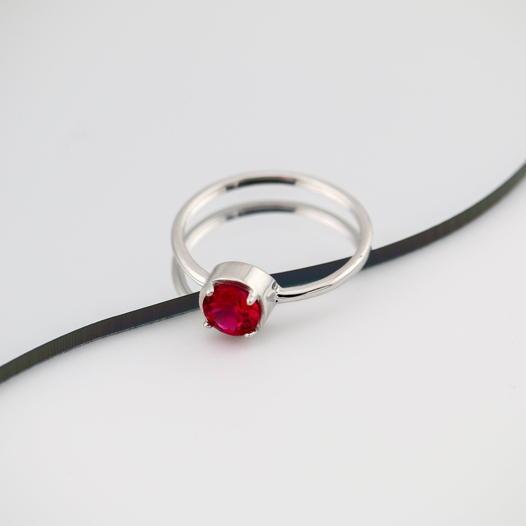 Kalyna Ruby Ring - Sterling Silver - Taras Lesya