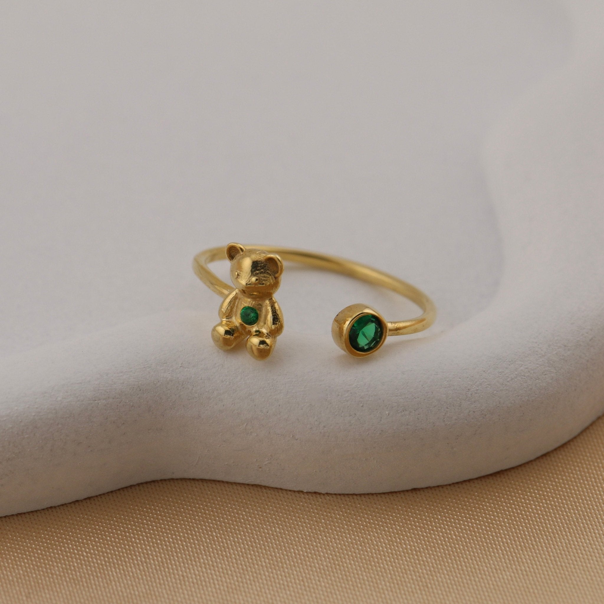 Mishka Emerald Ring - Sterling Silver - Taras Lesya