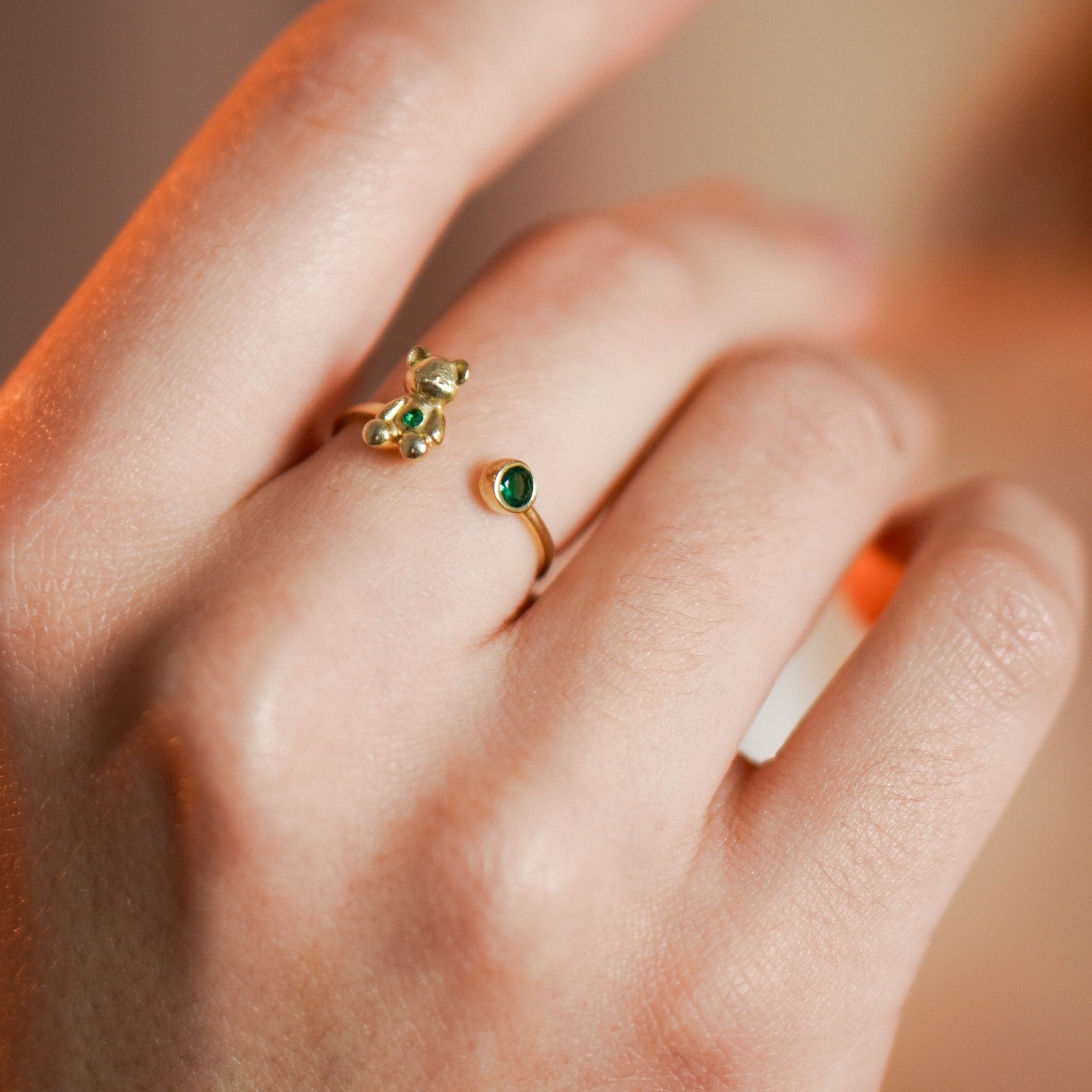 Mishka Emerald Ring - Sterling Silver - Taras Lesya