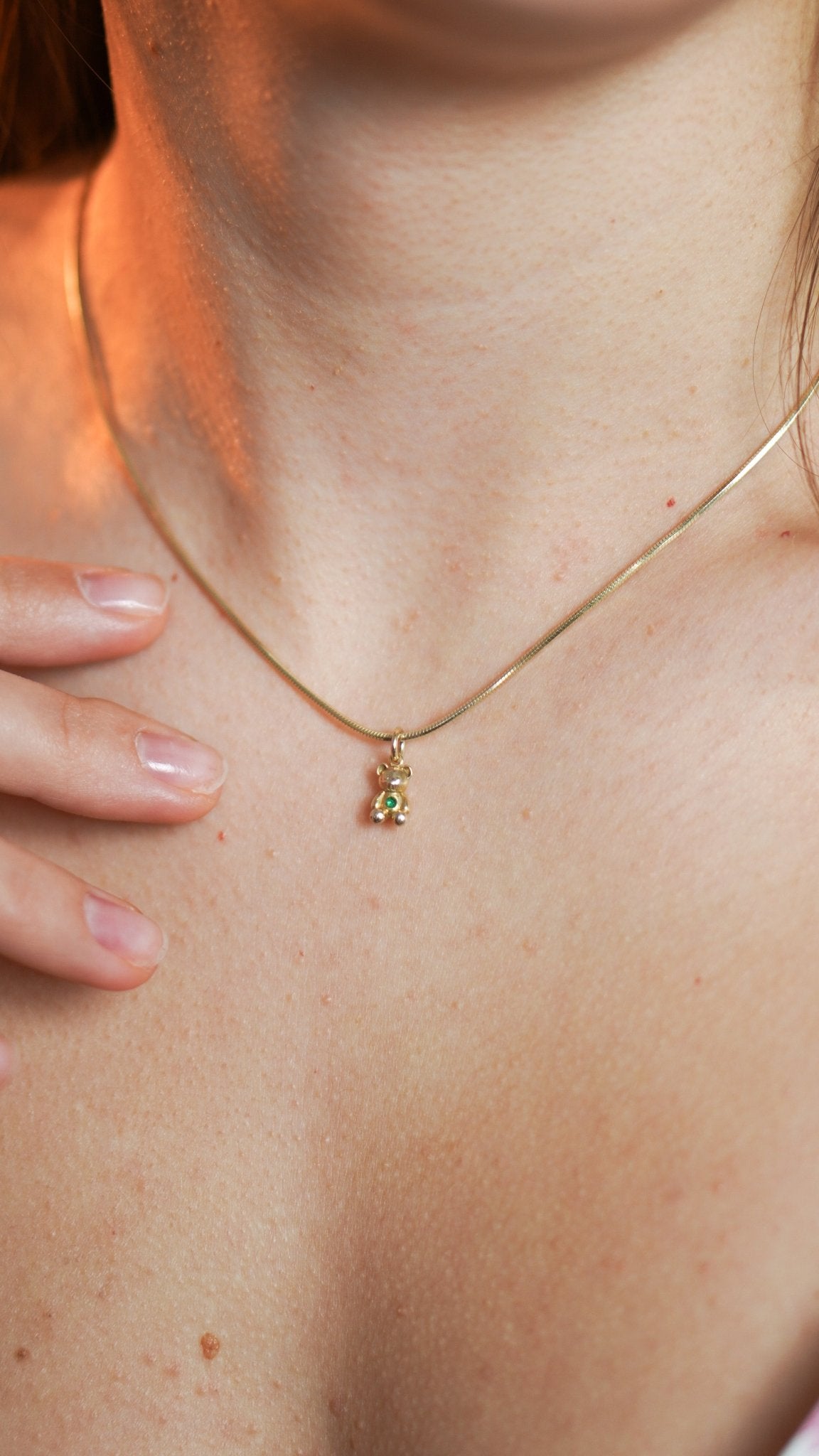 Mishka Necklace - Sterling Silver with Gemstone - Taras Lesya