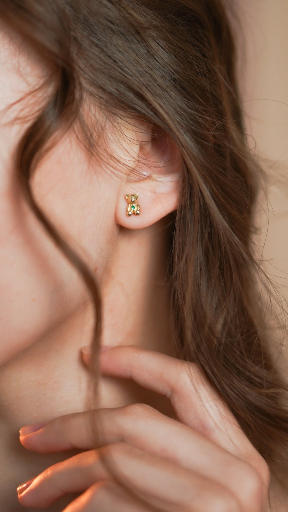 Mishka Stud Earrings - Sterling Silver - Taras Lesya