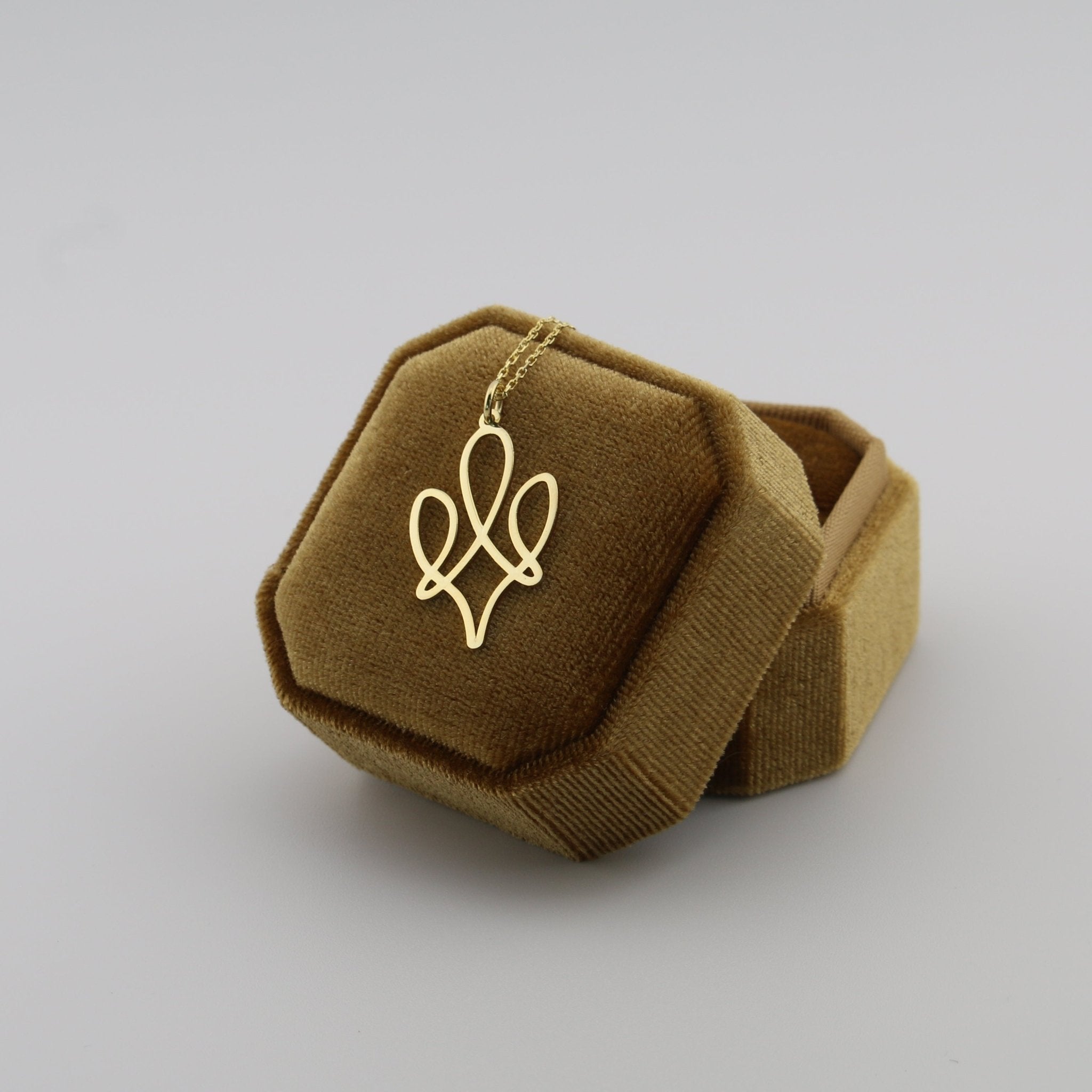 Modern Ukraine Trident Necklace - 14K Gold - Taras Lesya