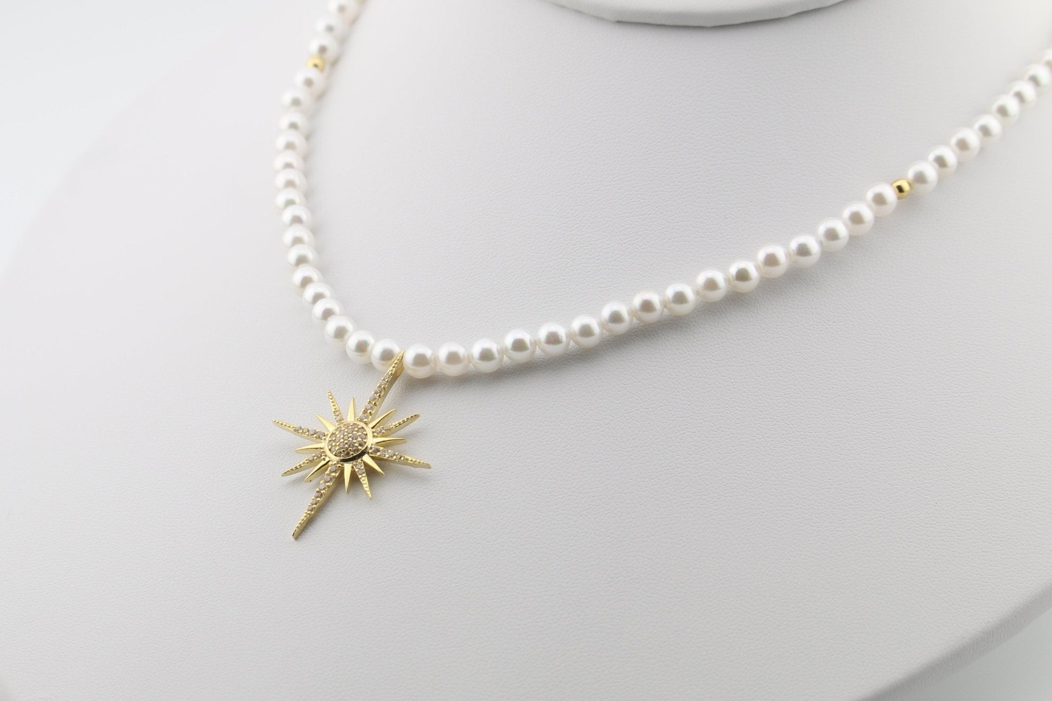 North Star Pearl Necklace - Sterling Silver - Taras Lesya