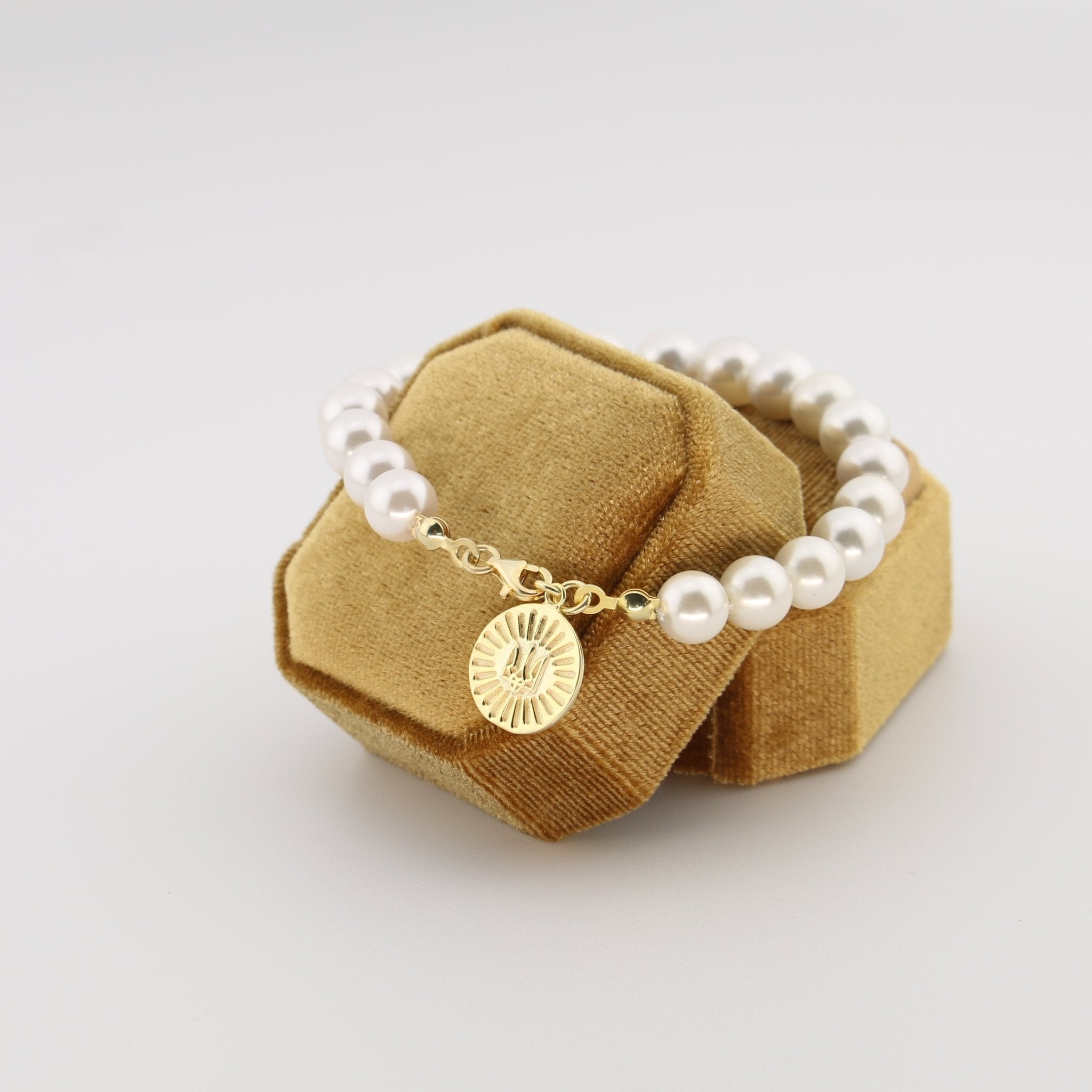 Pearl Trident Coin Bracelet - Sterling Silver - Taras Lesya