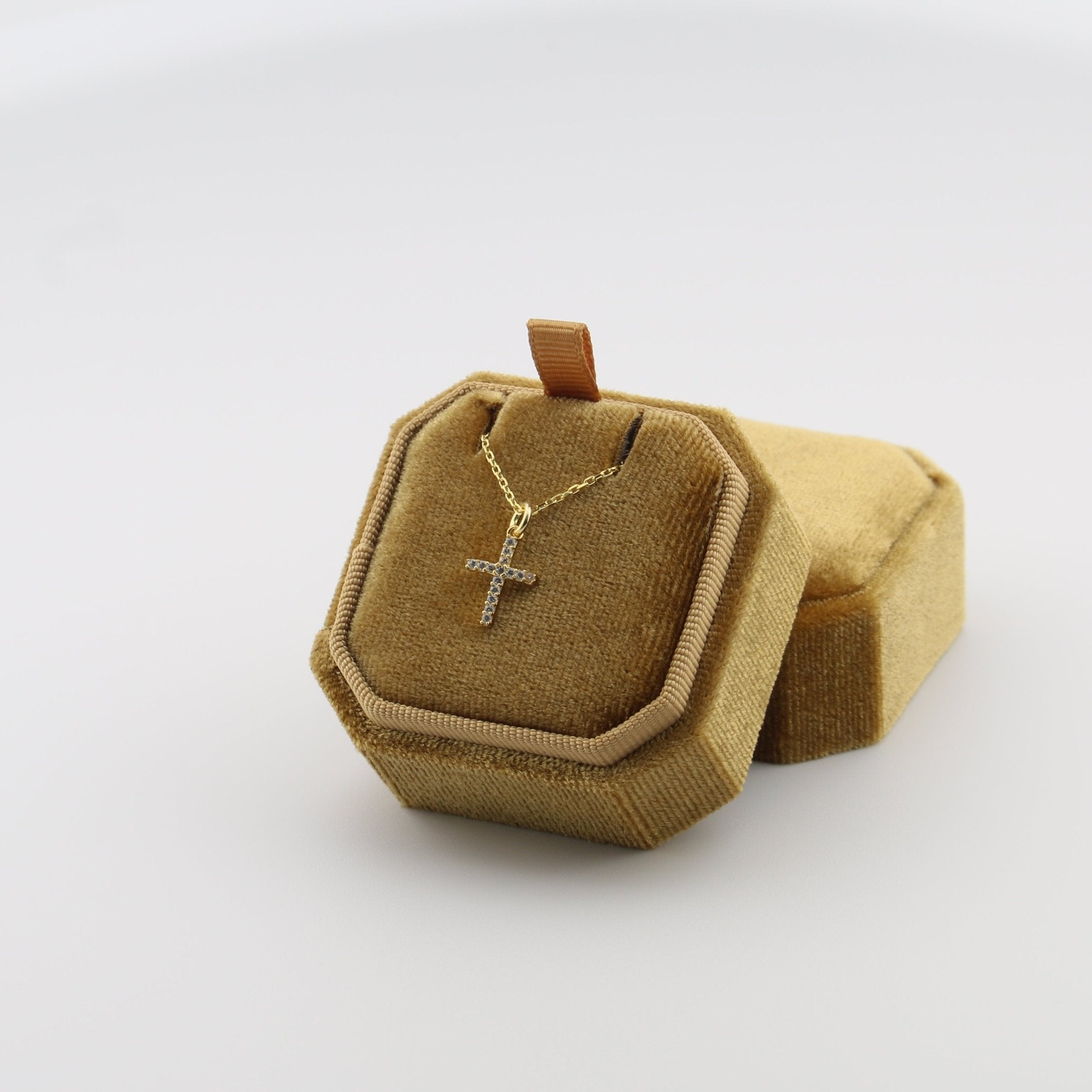 Rhinestone Cross Necklace - Sterling Silver - Taras Lesya