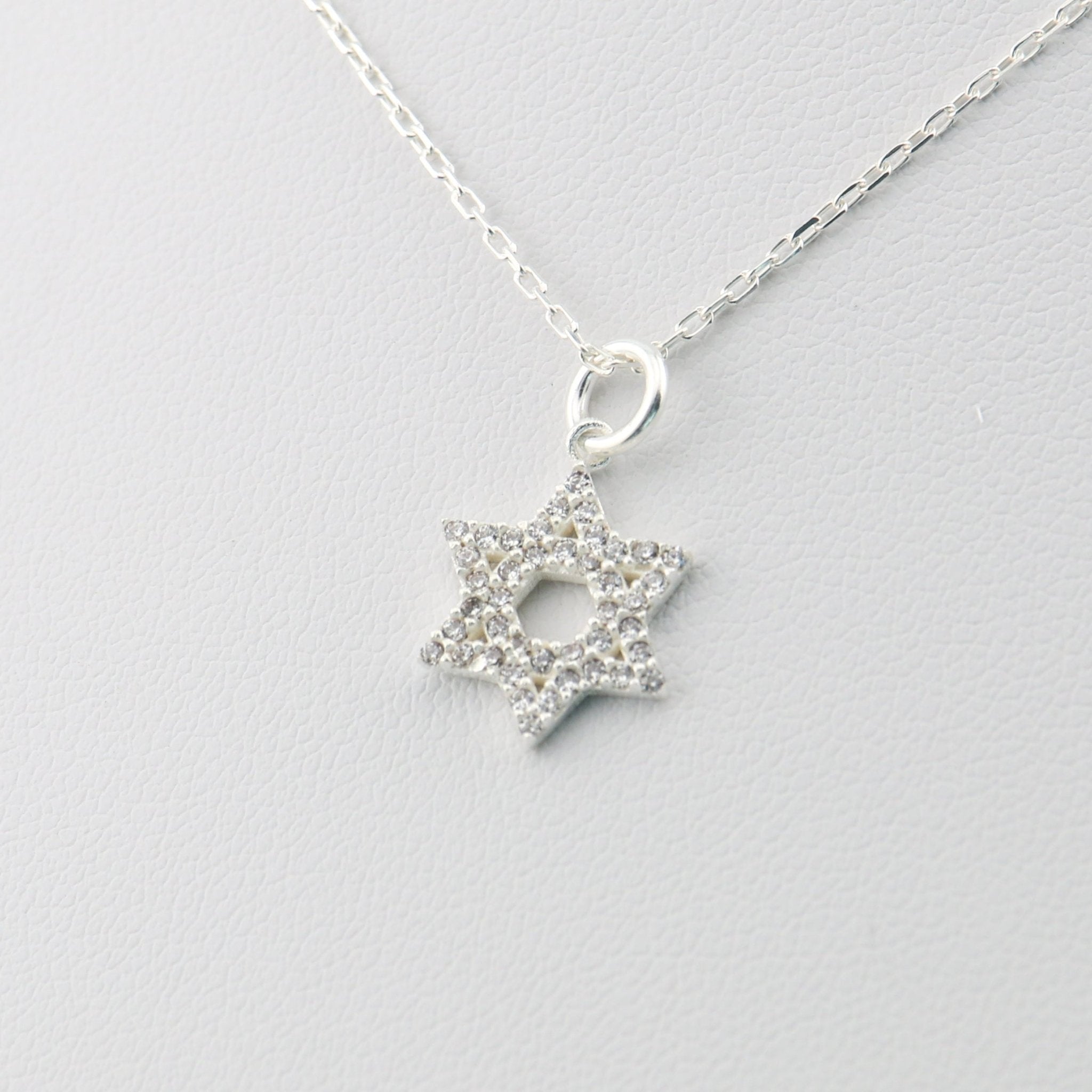 Rhinestone Star of David Necklace - Sterling Silver - Taras Lesya
