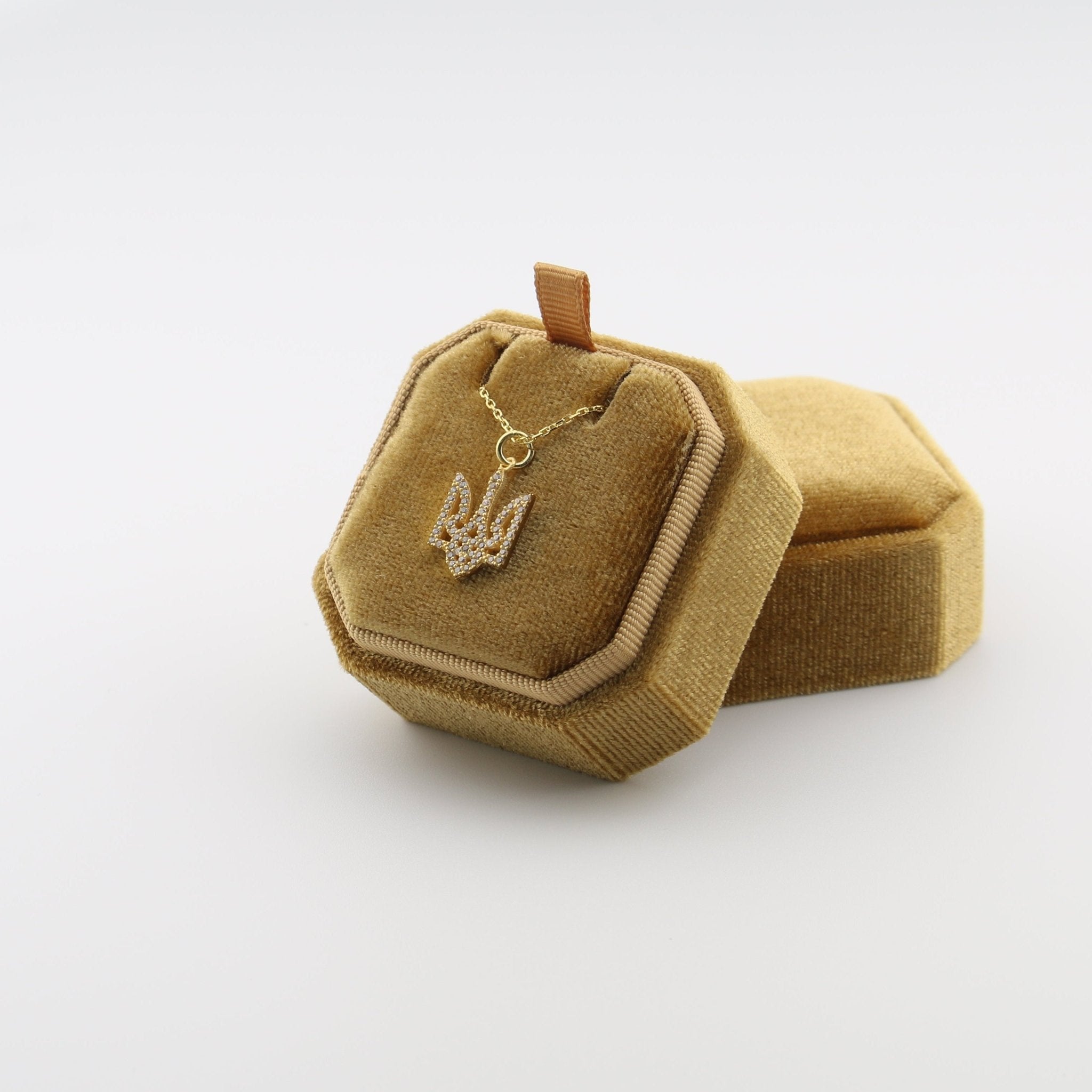 Rhinestone Trident Necklace - Sterling Silver - Taras Lesya