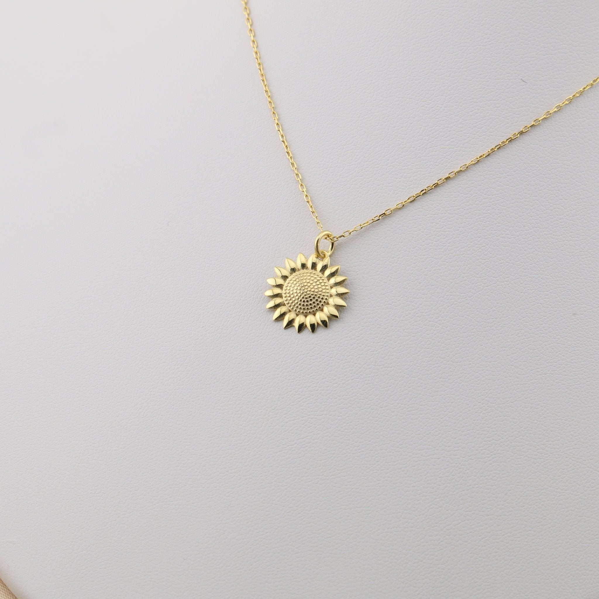 Sunflower Necklace - 14K Gold - Taras Lesya
