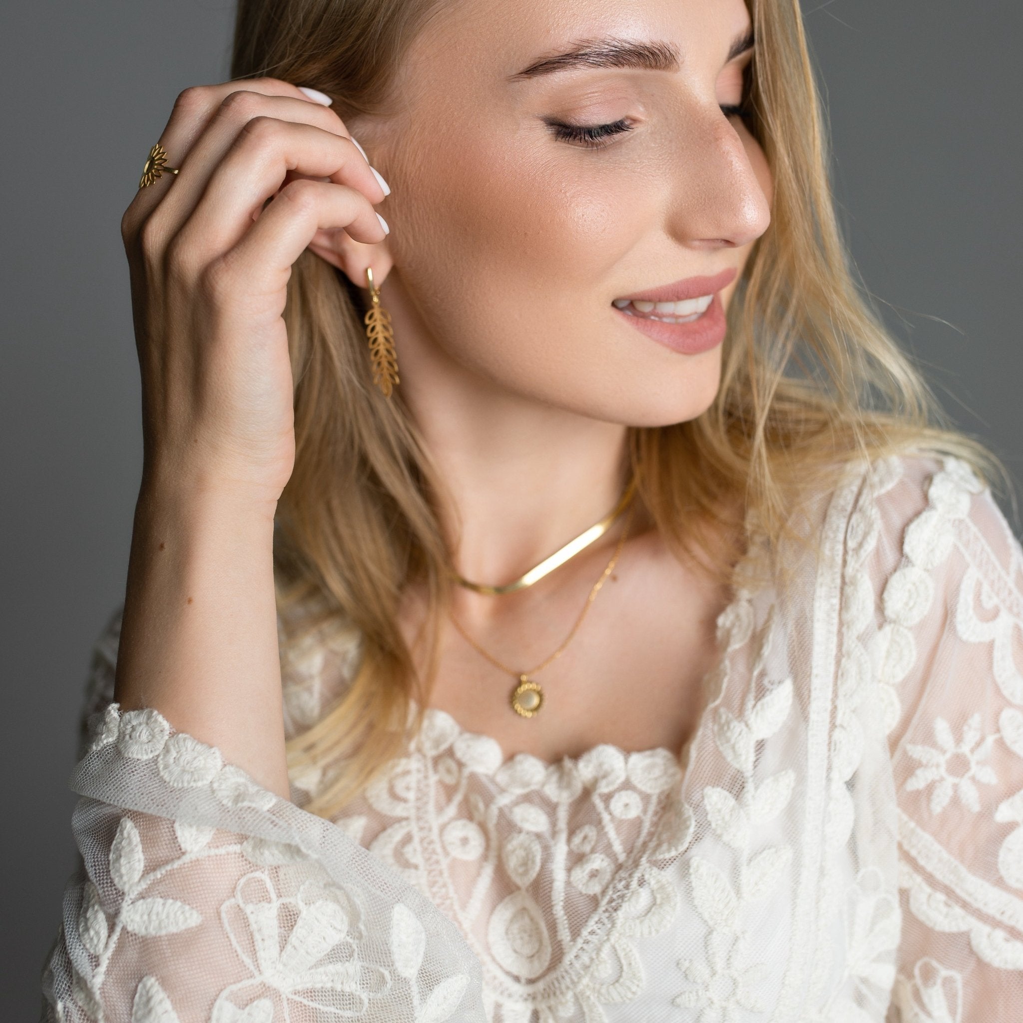 Sunflower Necklace - 14K Gold - Taras Lesya