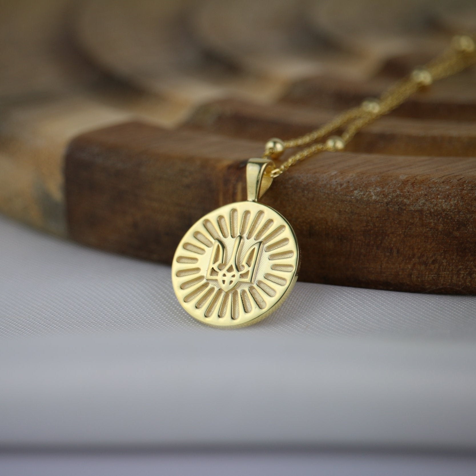 Trident Coin Necklace - Sterling Silver - Taras Lesya