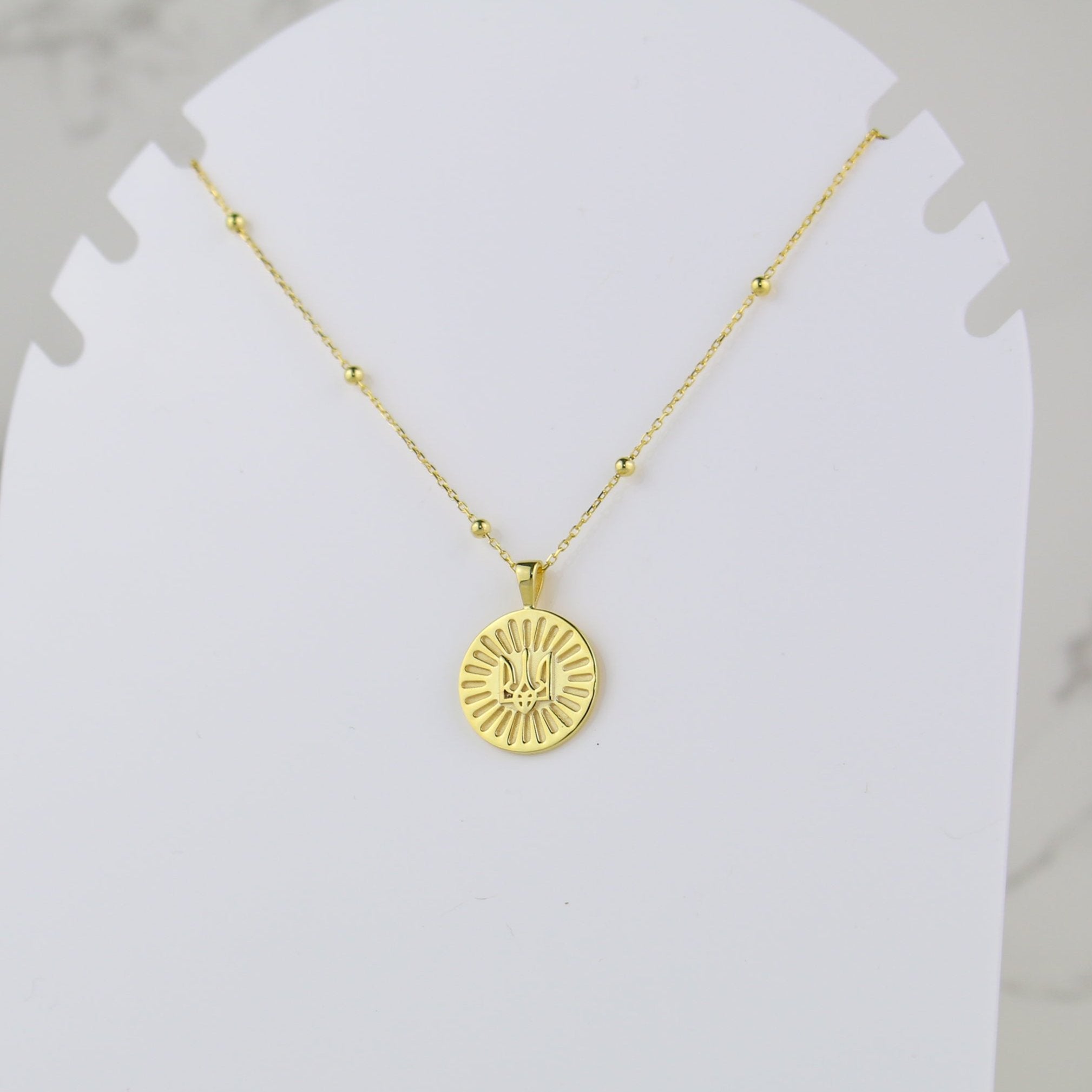 Trident Coin Necklace - Sterling Silver - Taras Lesya