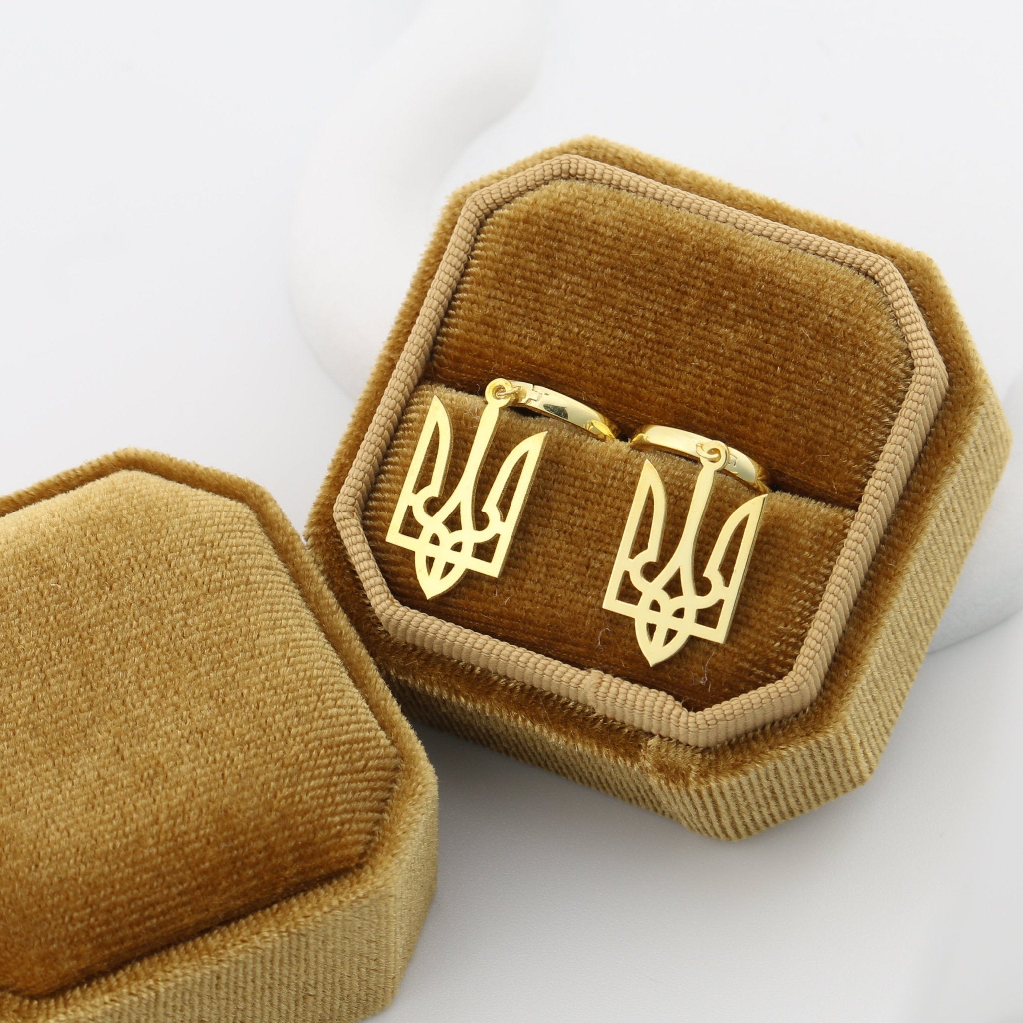Trident Drop Earring - 14K Gold - Taras Lesya
