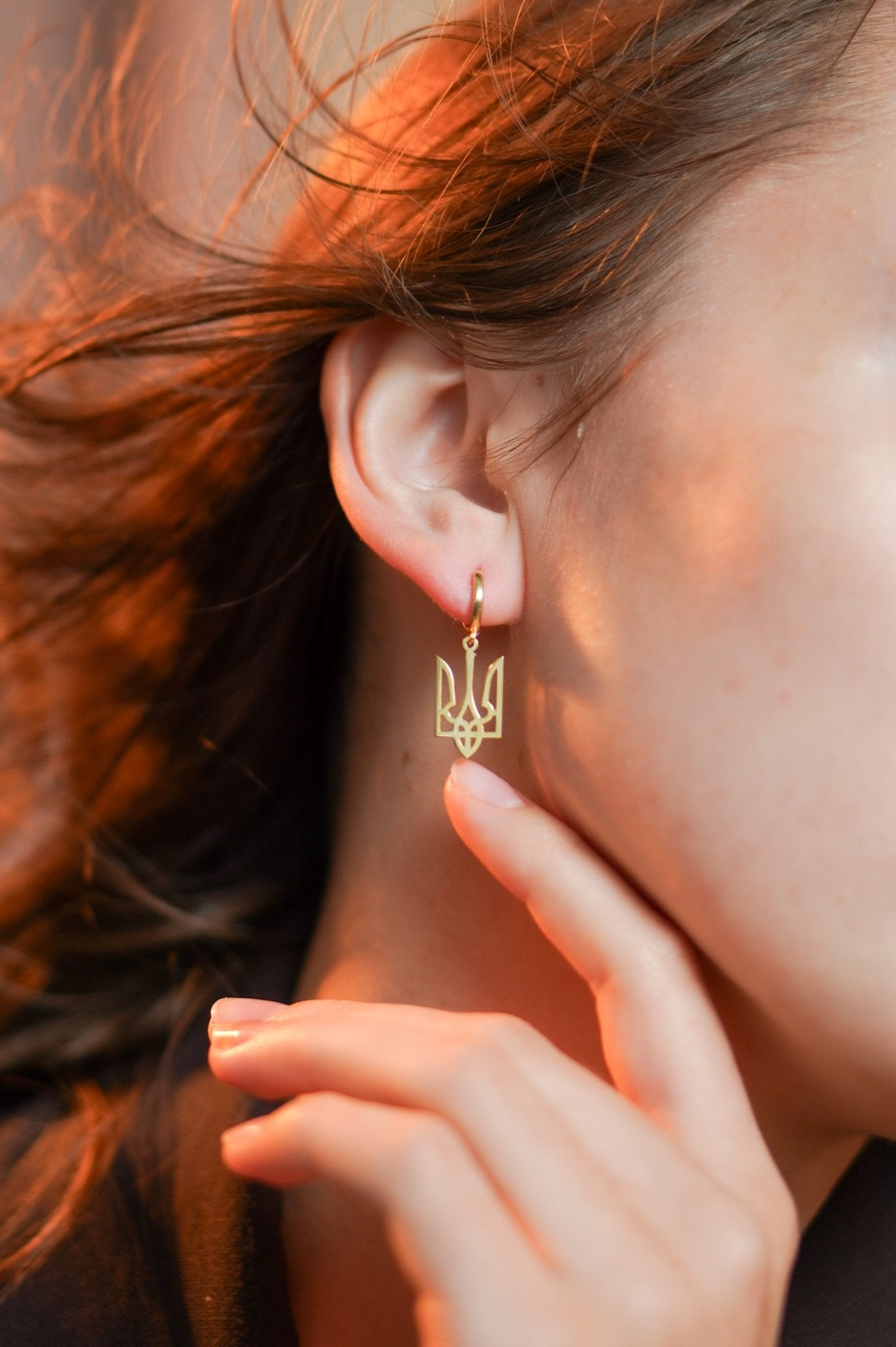 Trident Drop Earring - 14K Gold - Taras Lesya