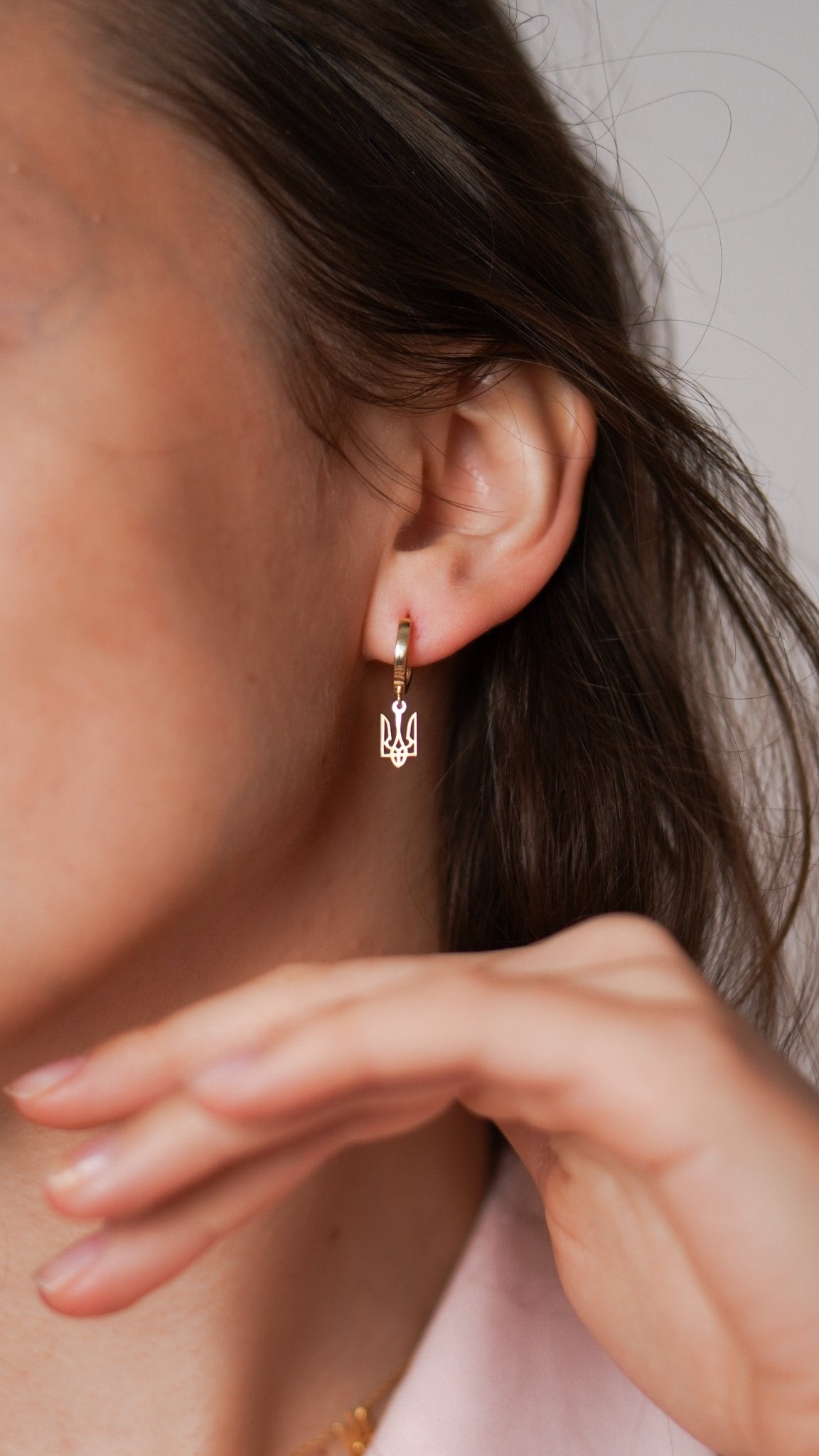 Trident Drop Earring (Small) - 14K Gold - Taras Lesya