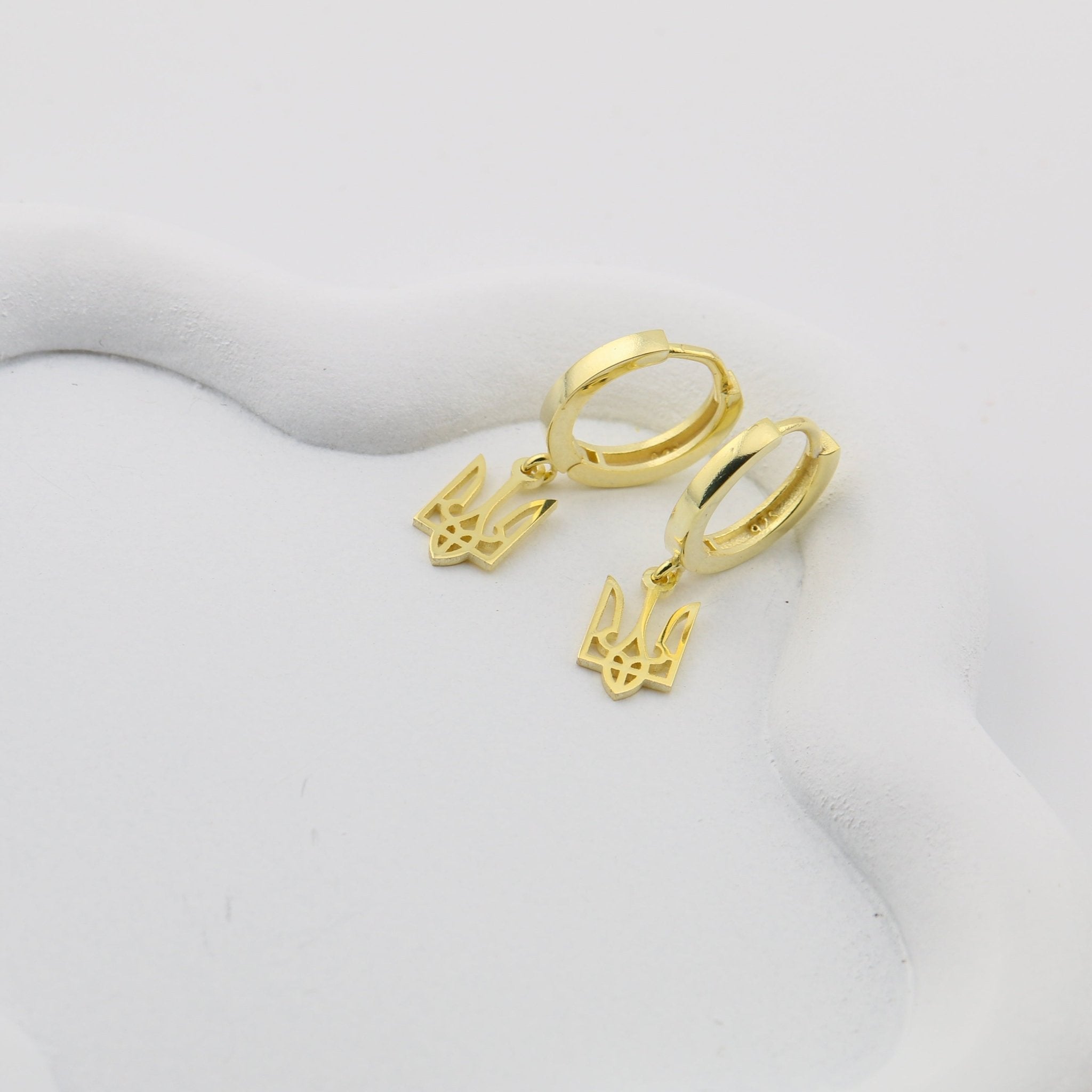 Trident Drop Earring (Small) - 14K Gold - Taras Lesya