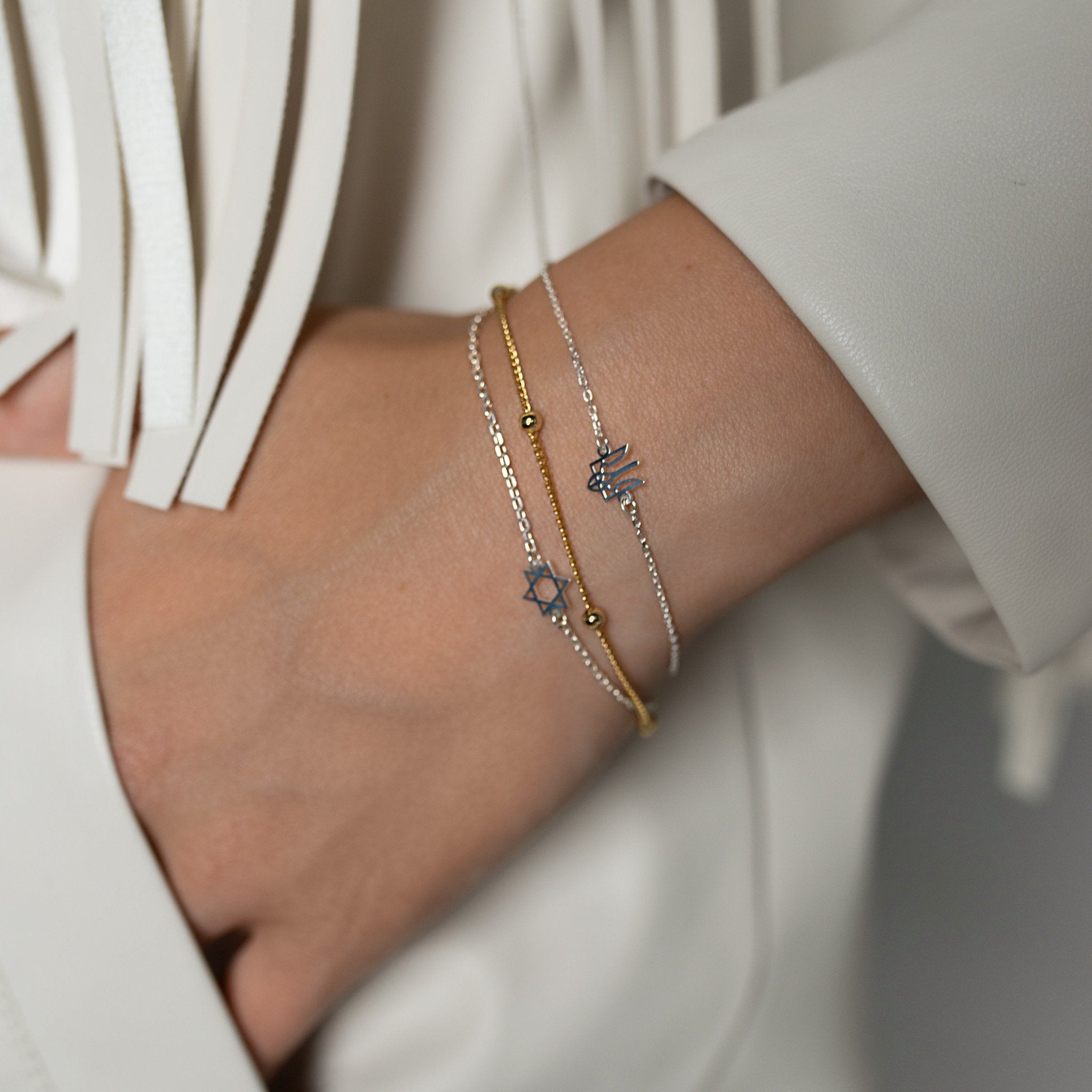 Trident Single Strand Bracelet - 14K Gold - Taras Lesya