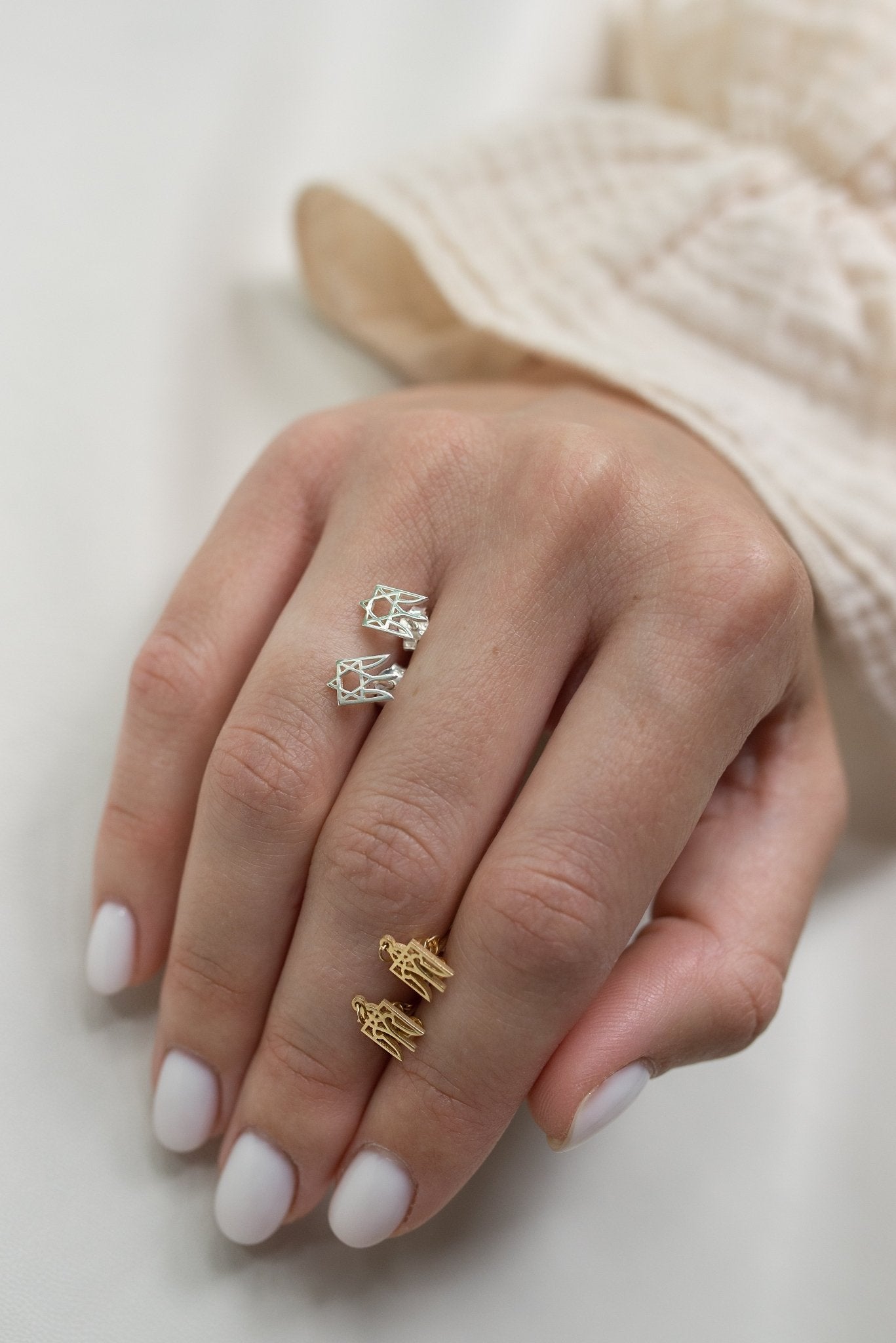Trident Stud Earring - 14K Gold - Taras Lesya