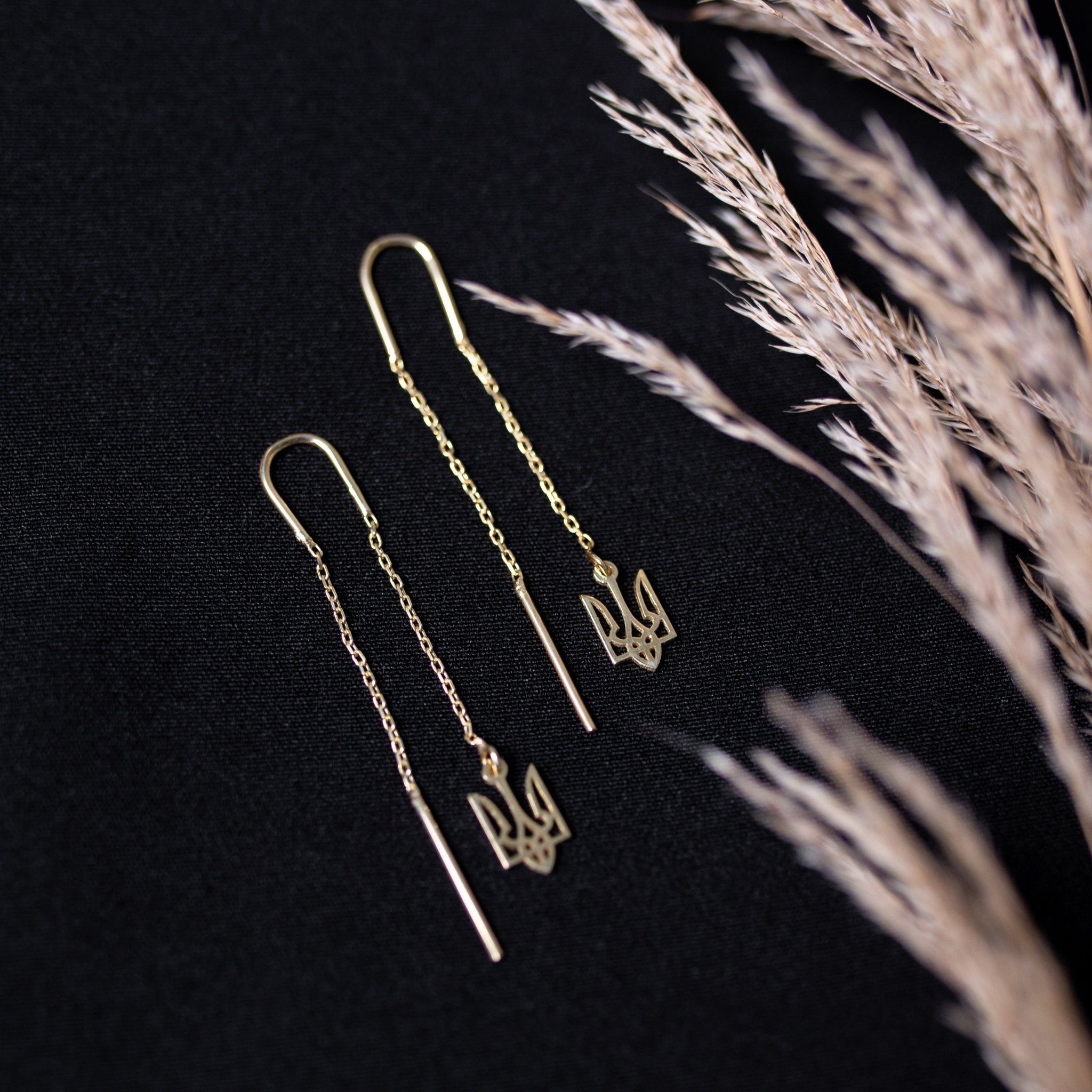 Trident Threader Earring - Sterling Silver - Taras Lesya
