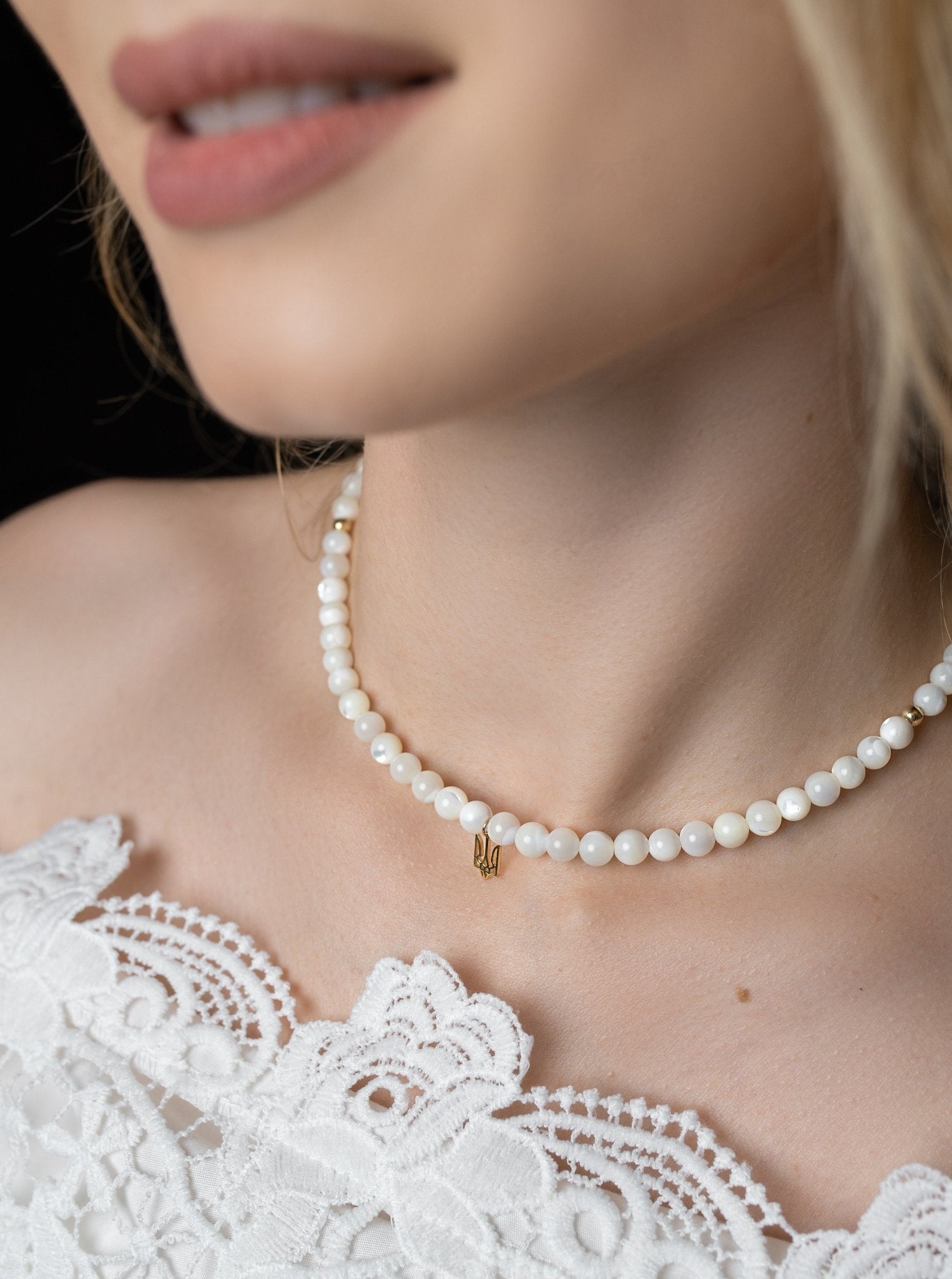 Trident with Pearls Necklace - Sterling Silver - Taras Lesya