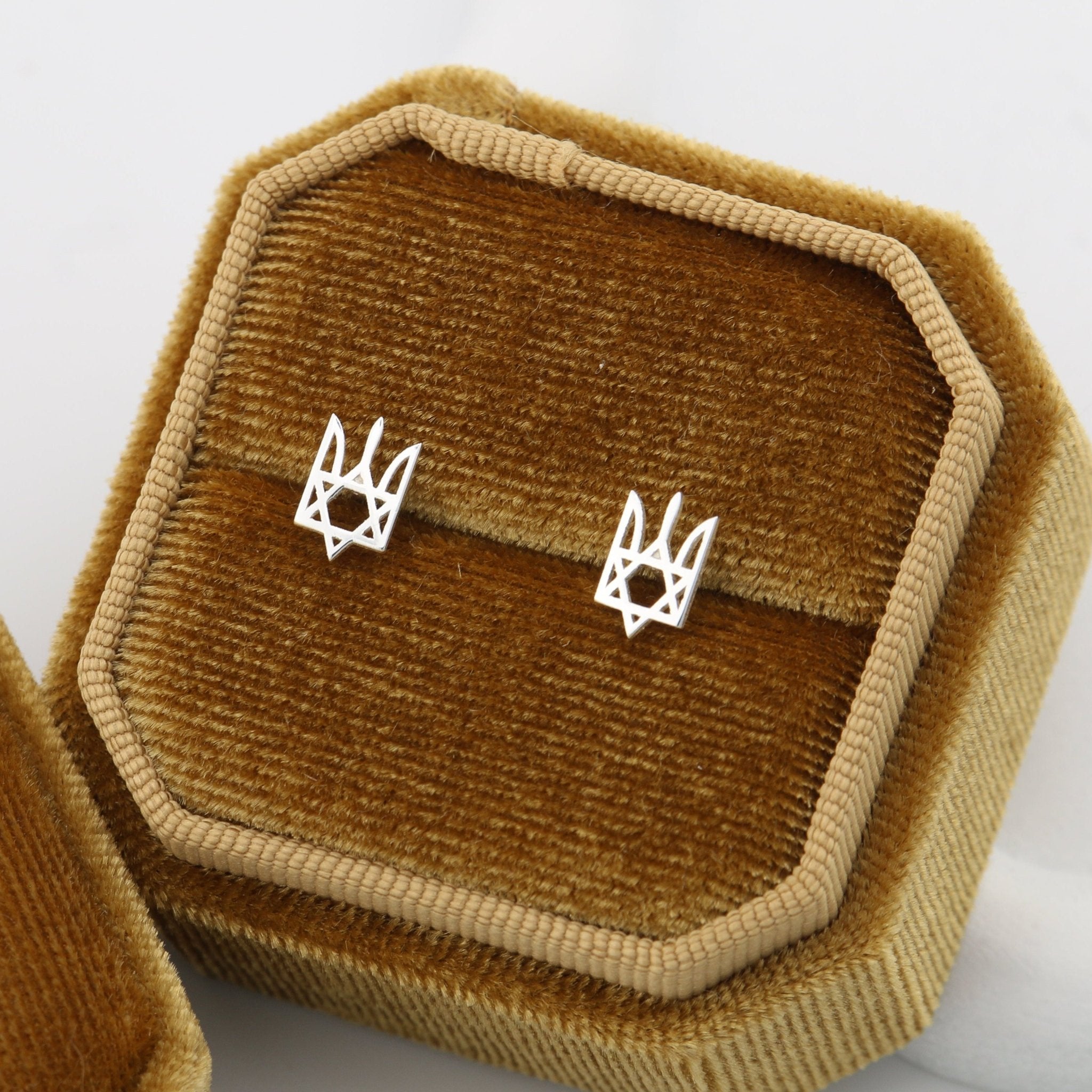 Trident x Star of David Stud Earring - 14K Gold - Taras Lesya