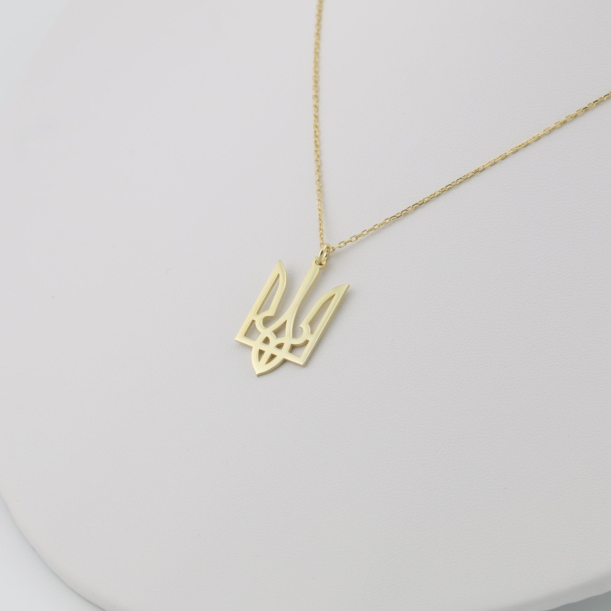 Ukraine Trident Necklace (Large) - 14K Gold - Taras Lesya