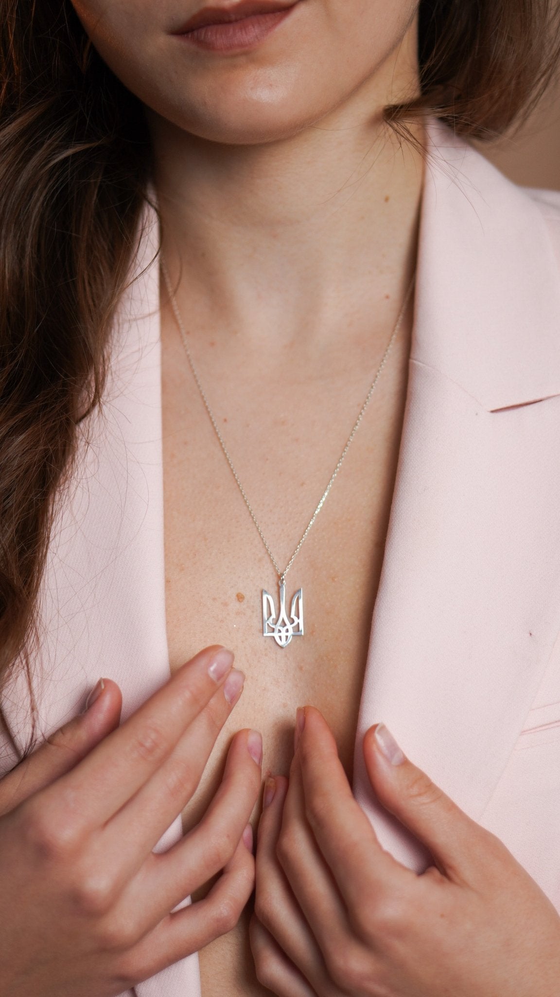 Ukraine Trident Necklace (Large) - Sterling Silver - Taras Lesya